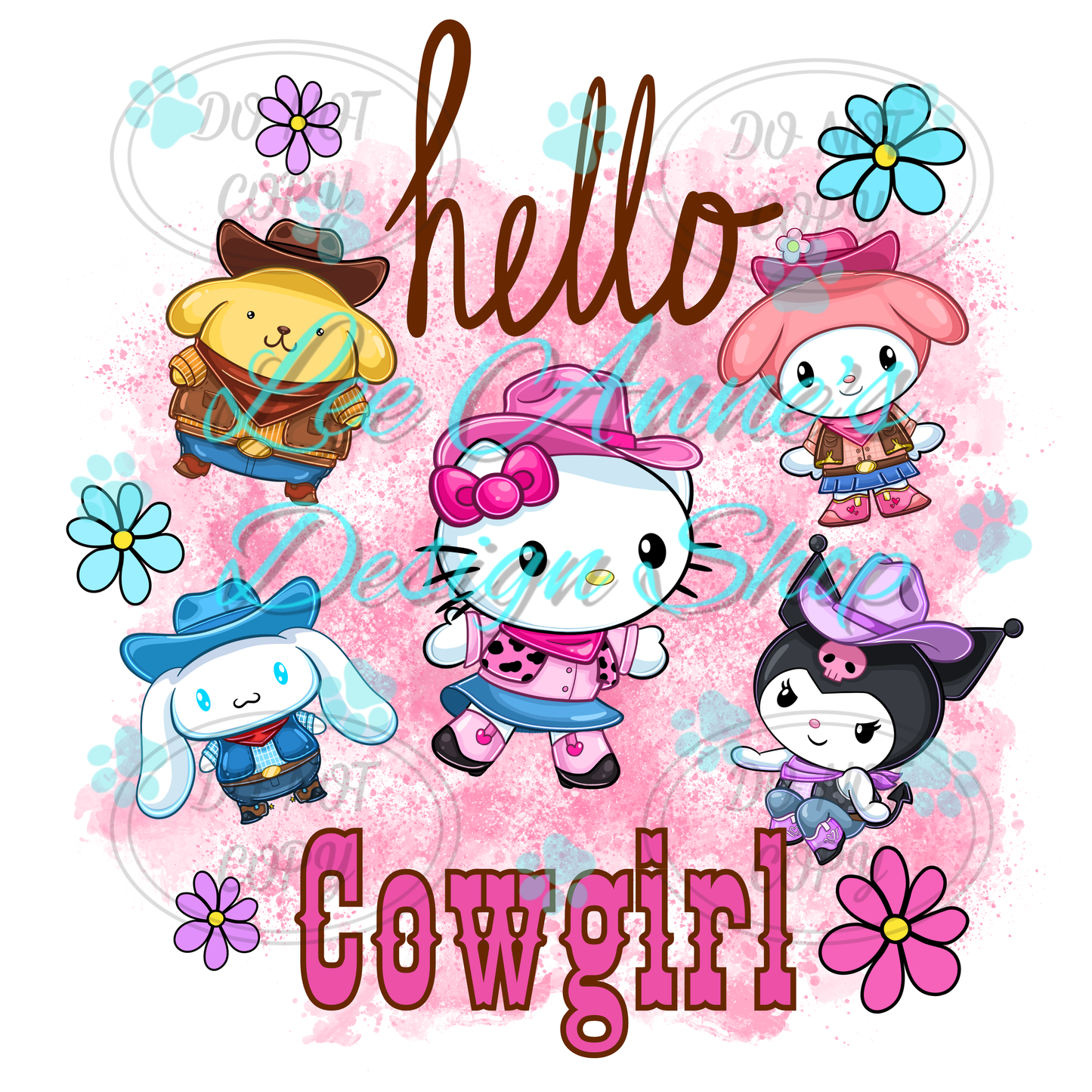 Kitty Friends Western Sublimation