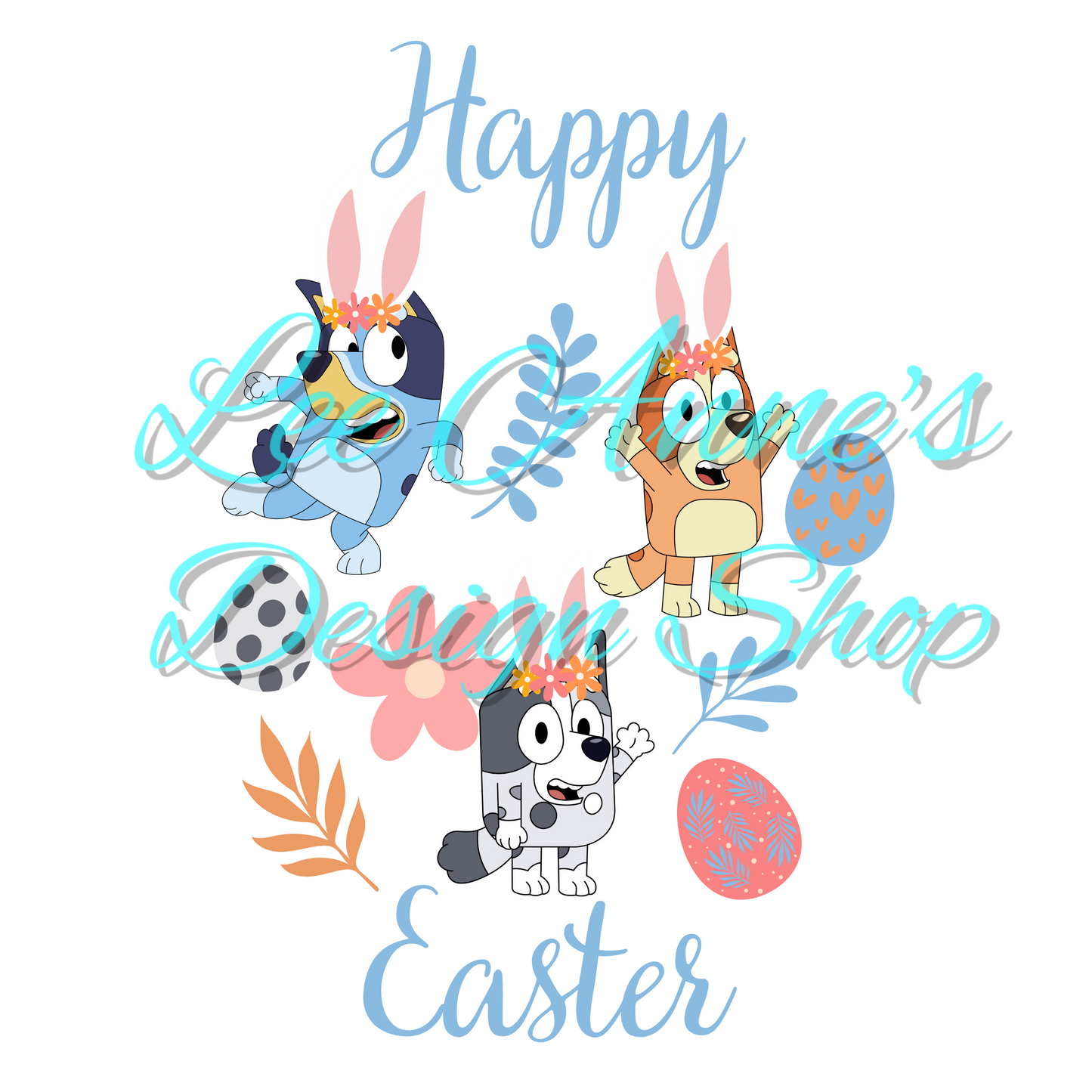 Blue Dog Easter Sublimation