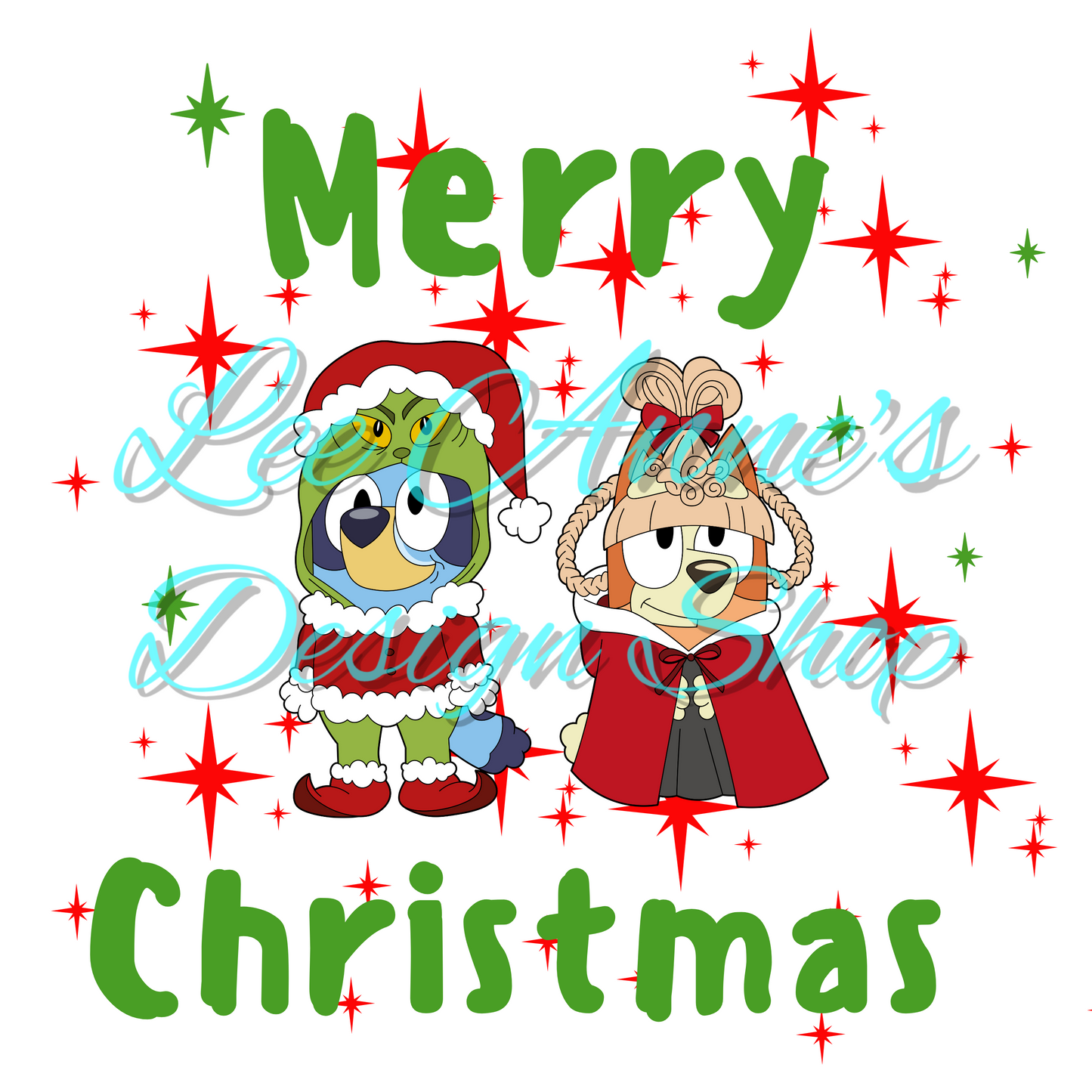 Limited Blue dog Christmas Sublimation