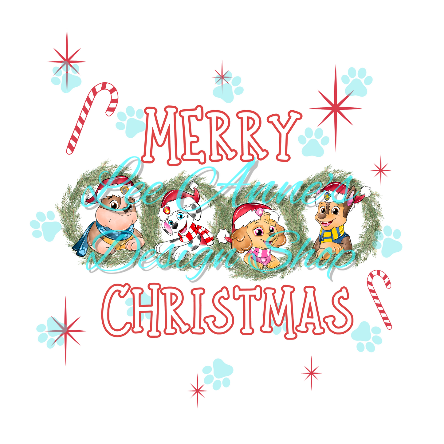 Patrol Pups Christmas Sublimation