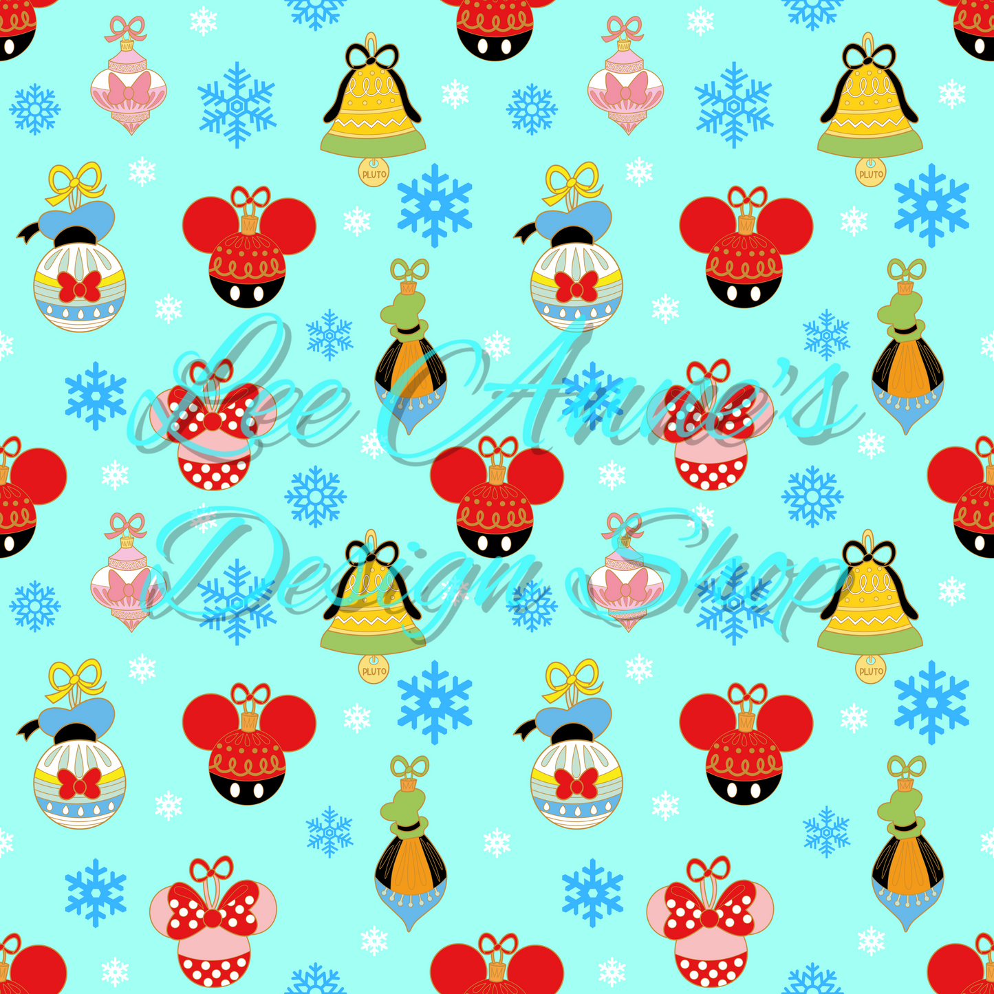 Mouse Ornament Christmas Seamless