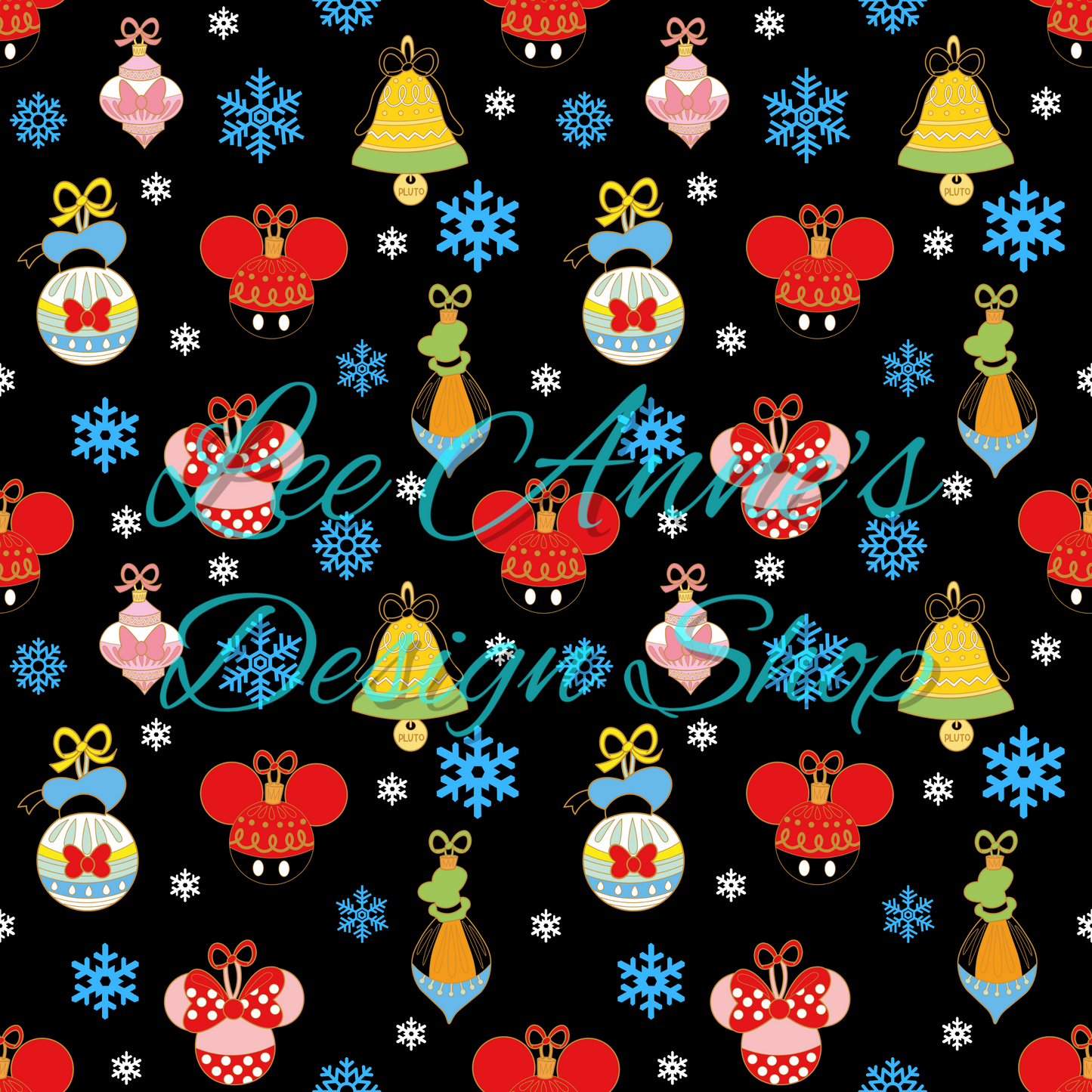 Mouse Ornament Christmas Seamless