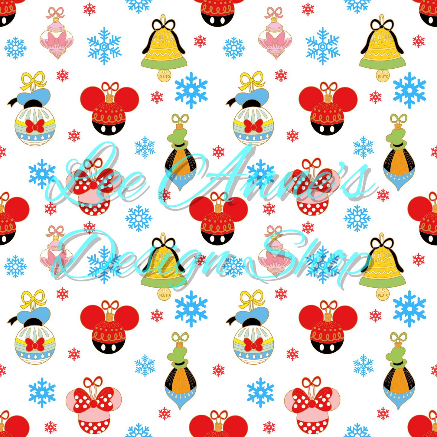 Mouse Ornament Christmas Seamless