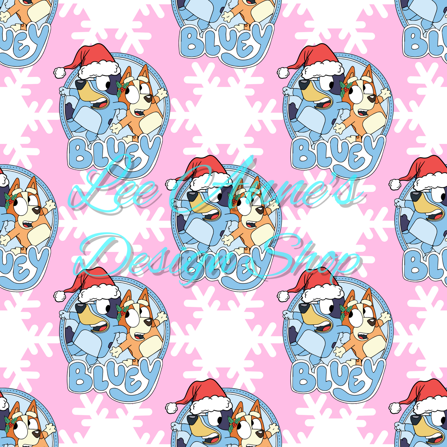 Limited Blue dog Christmas Seamless