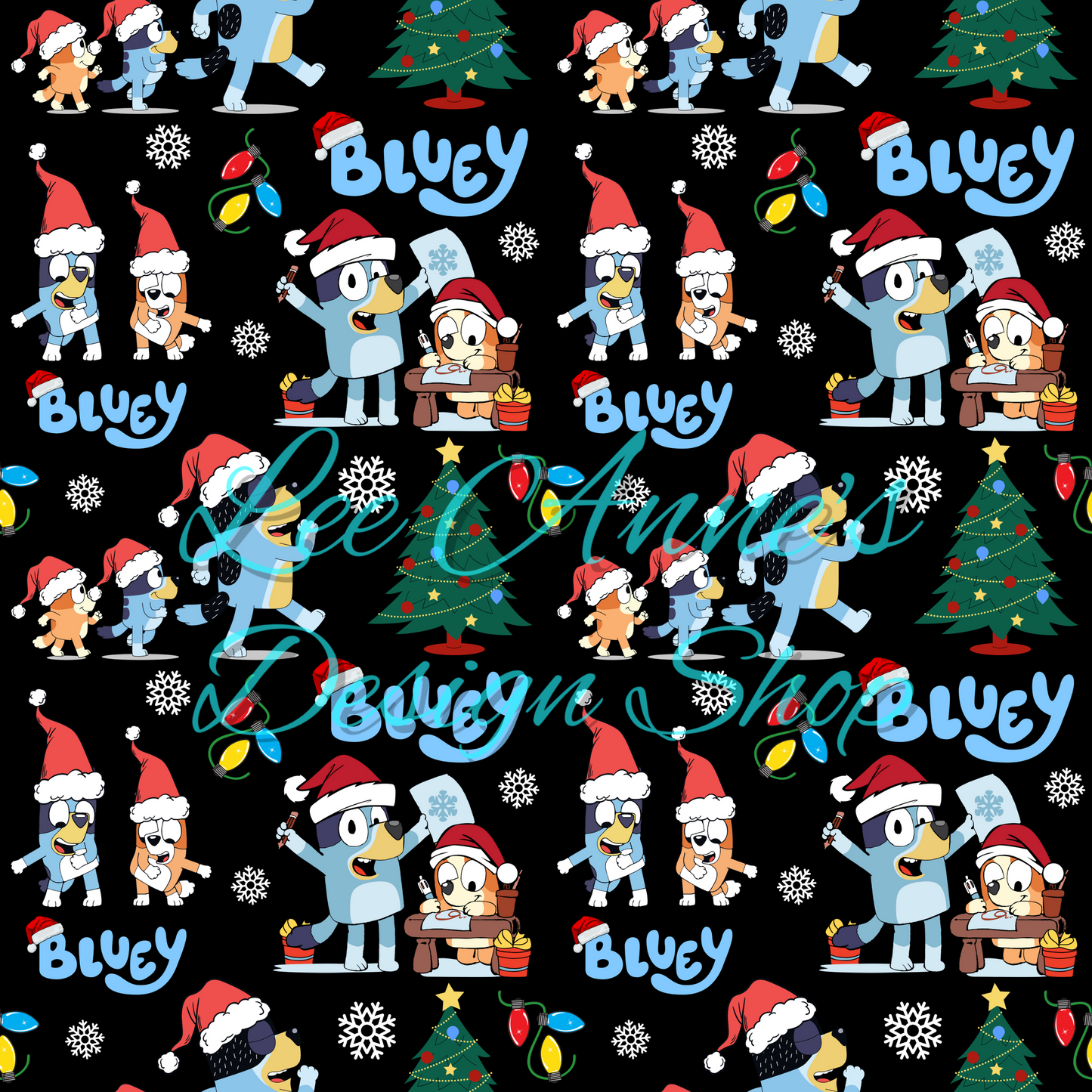 Limited Blue dog Christmas Seamless