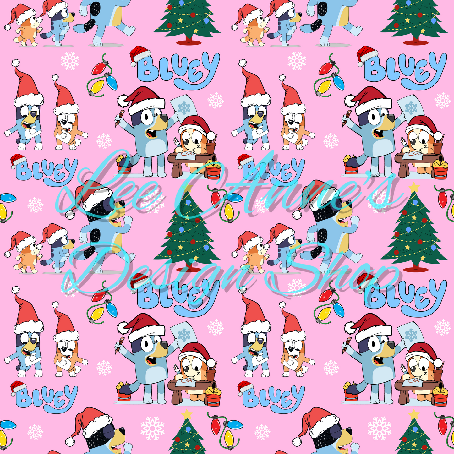 Limited Blue dog Christmas Seamless