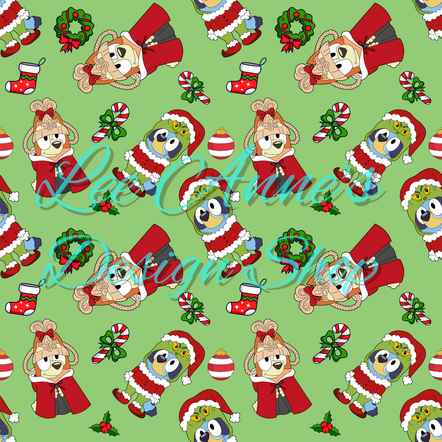 Limited Blue dog Christmas Seamless