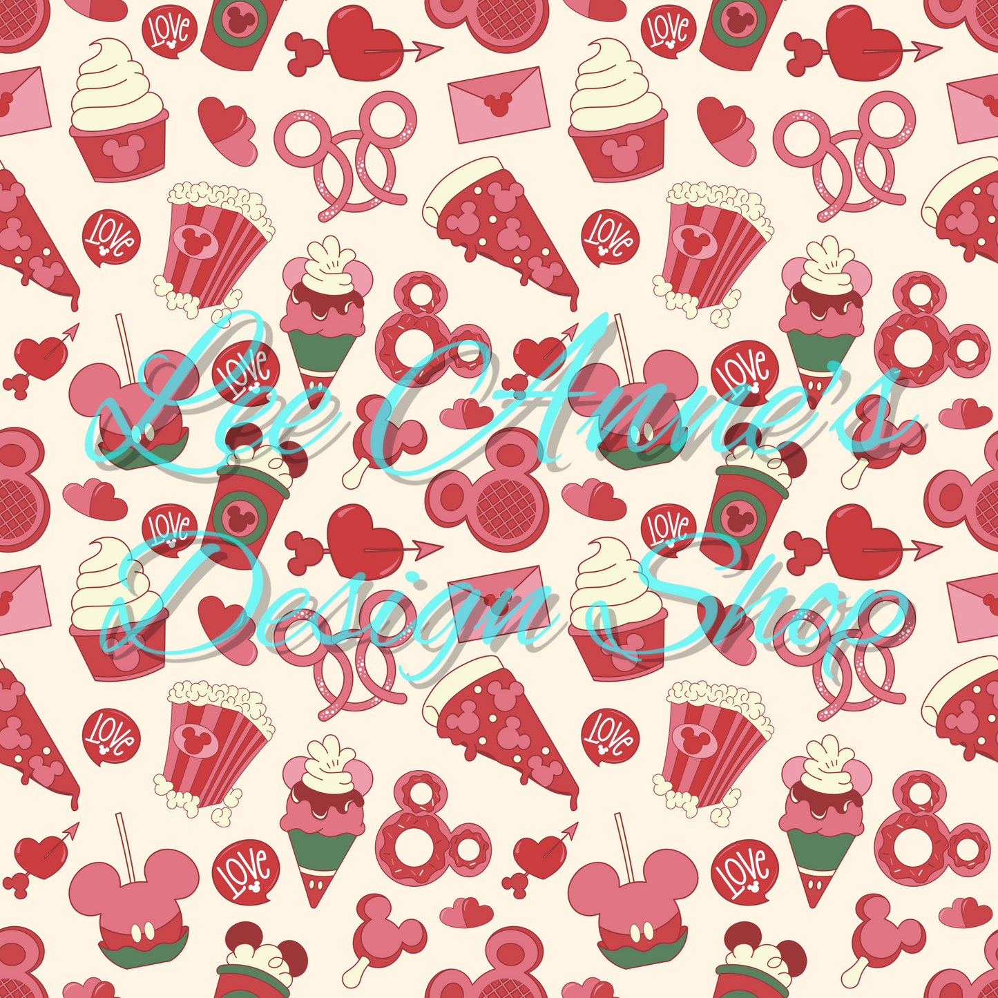Mouse Valentines Seamless