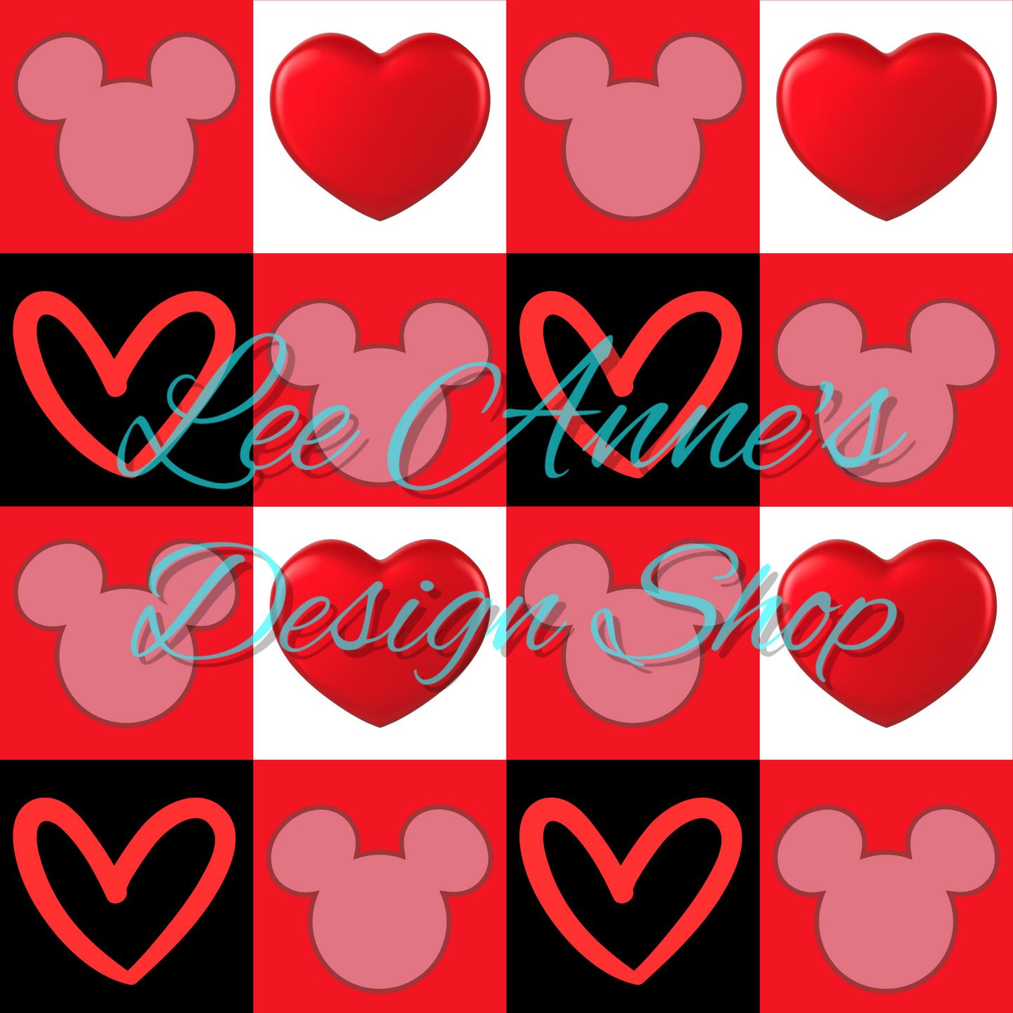 Mouse Valentines Seamless