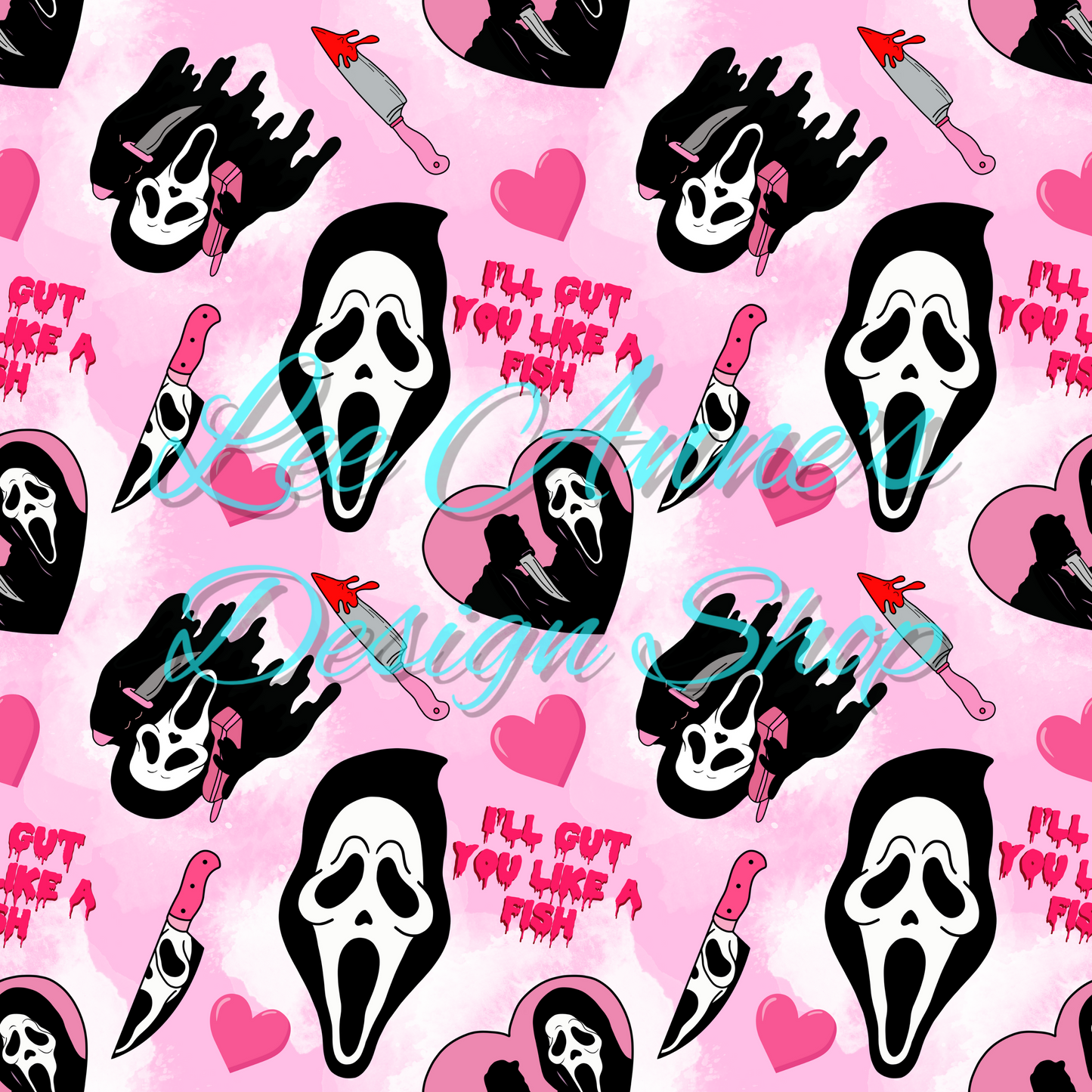 Valentines Ghost Seamless