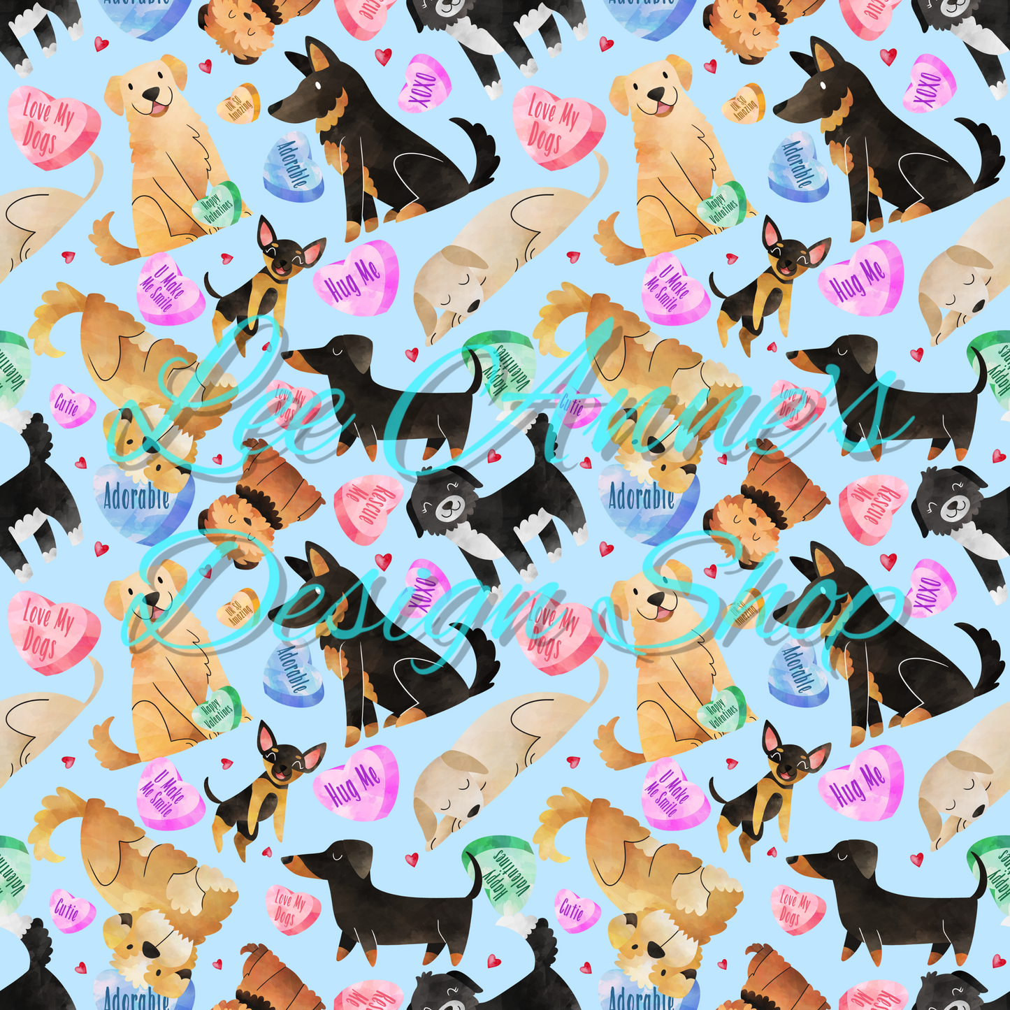 Valentine Dog Seamless