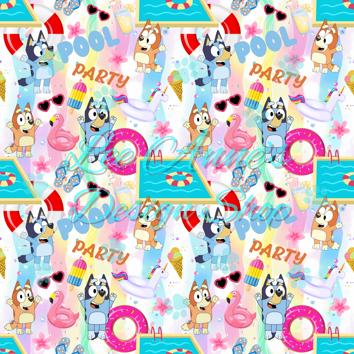 Blue Dog Seamless