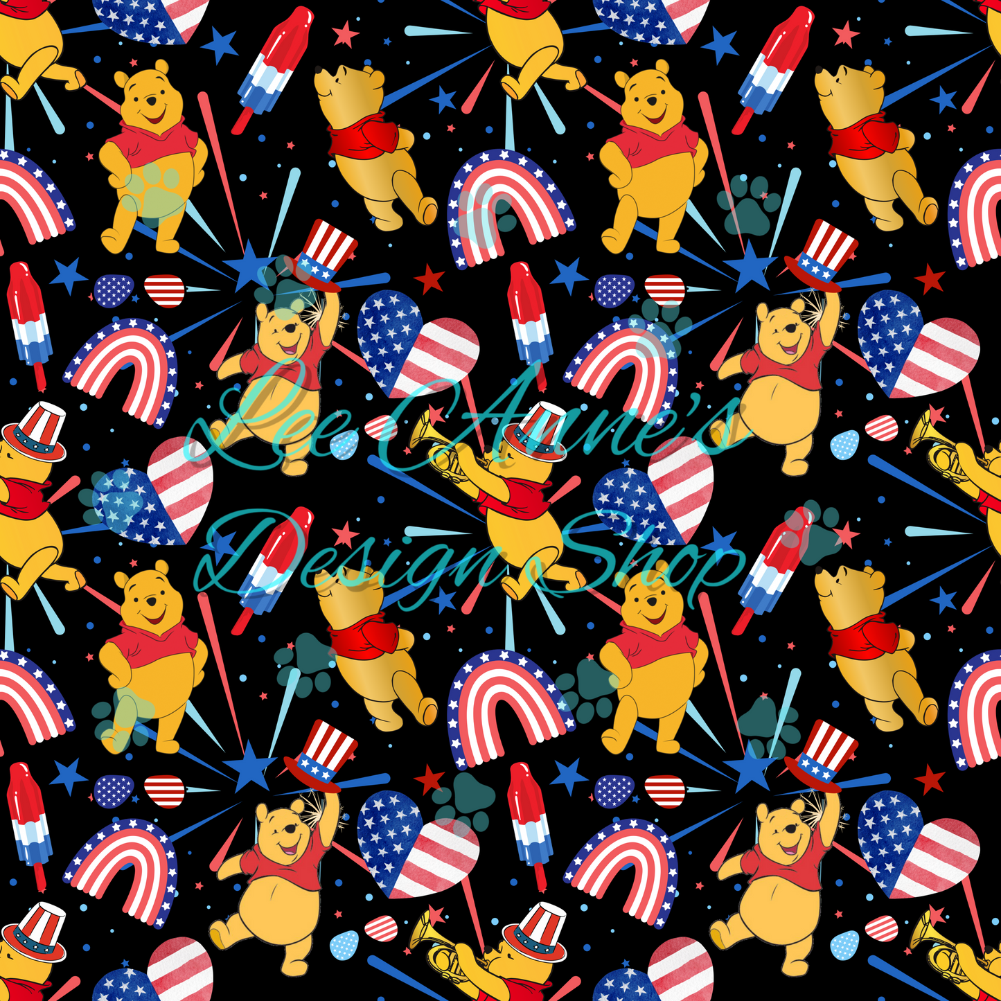 Fourth of July Bear Seamless