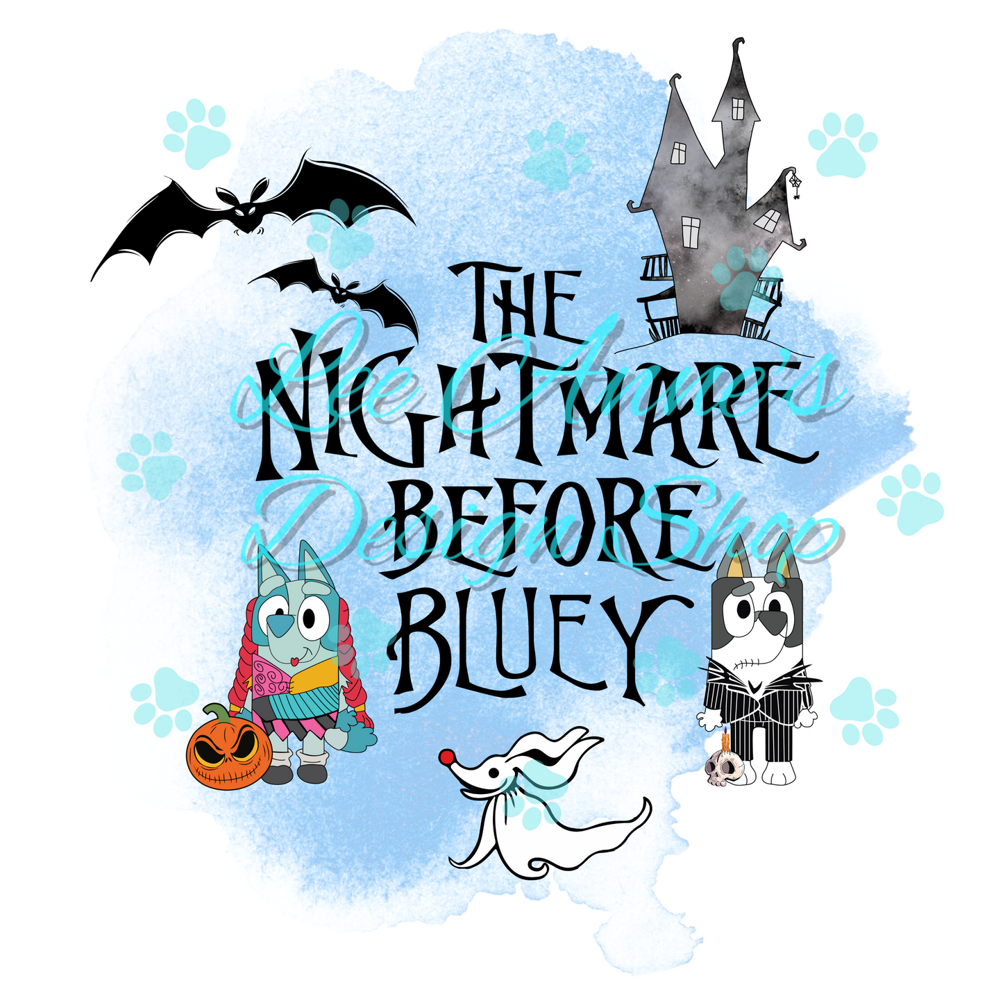Blue Dog NBC Mashup Sublimation