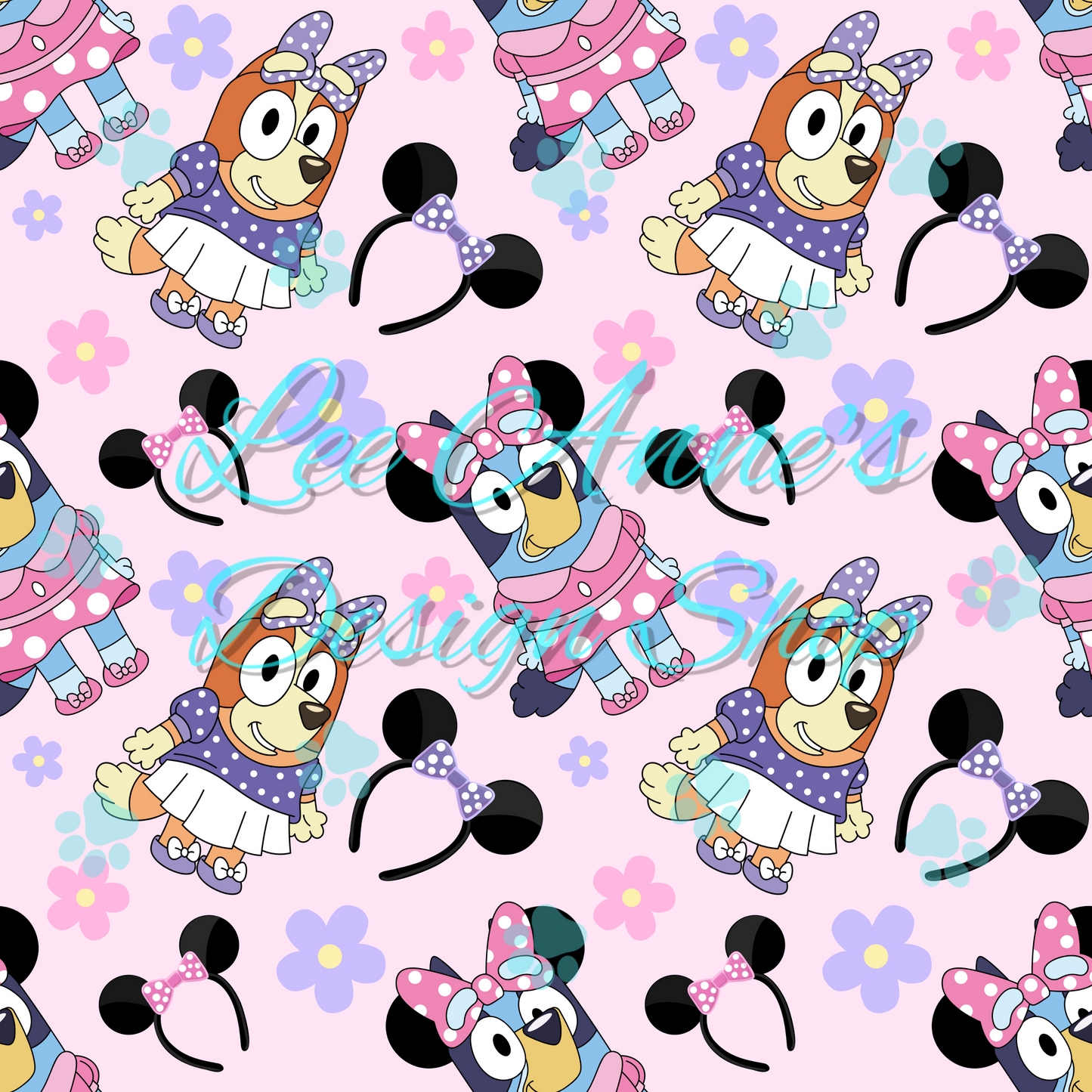 Blue Dog Mouse Mashup Seamless