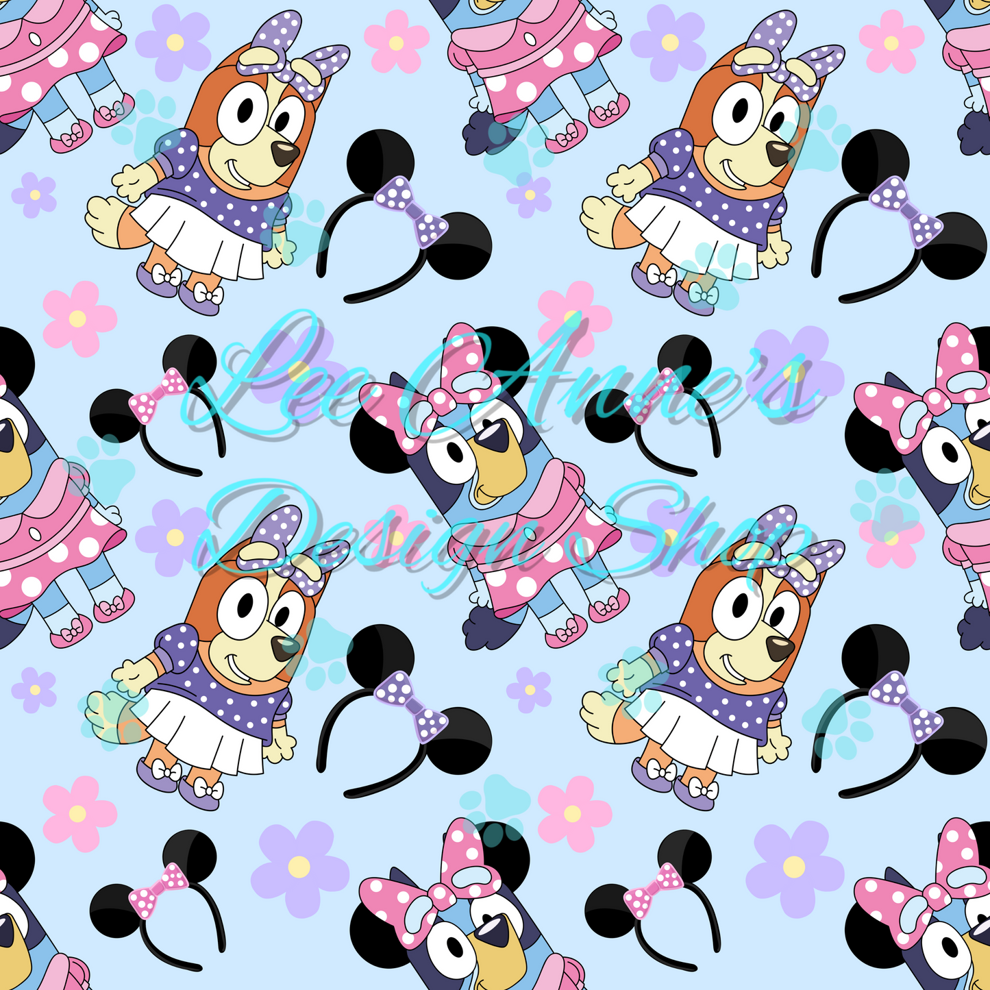 Blue Dog Mouse Mashup Seamless