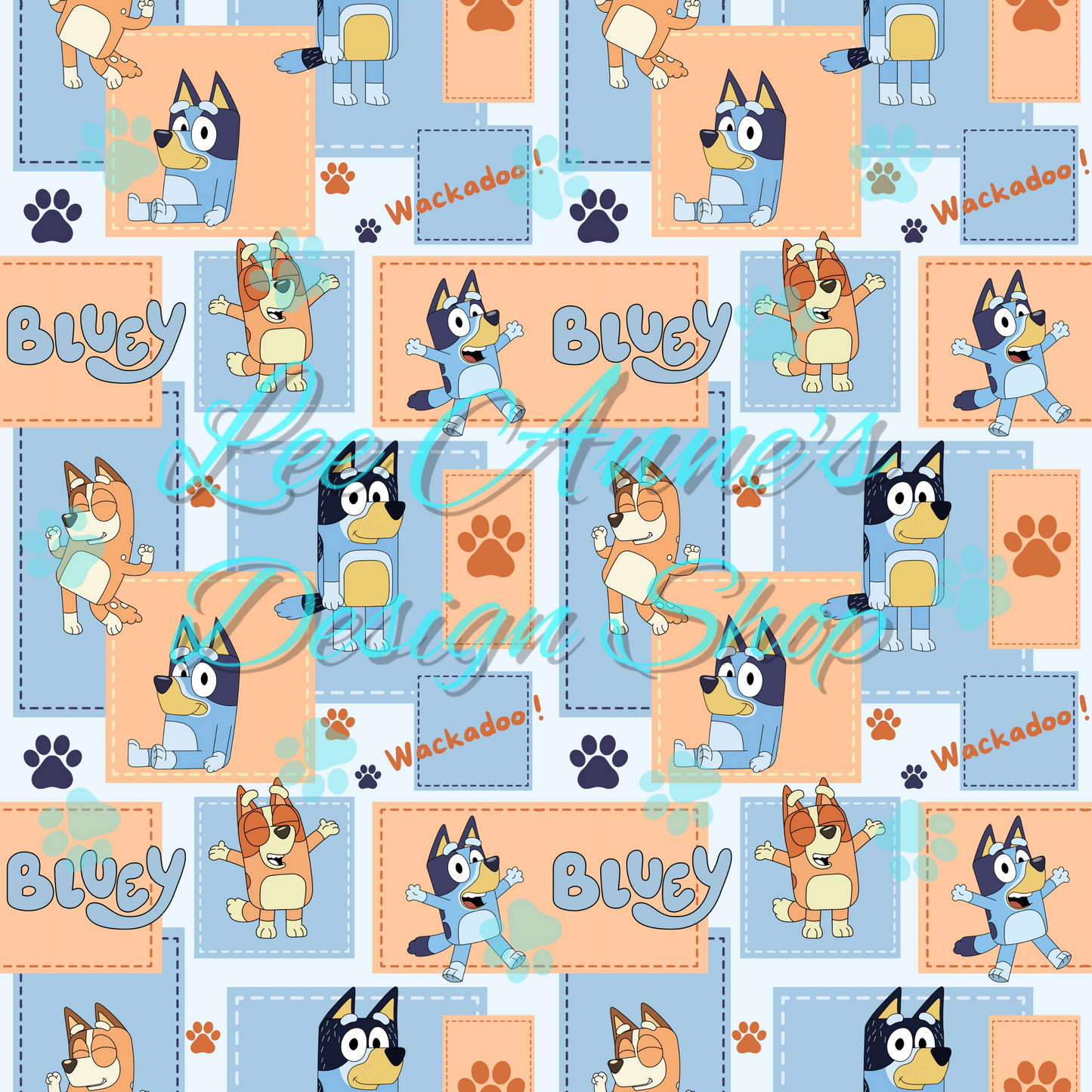 Blue Dog Seamless