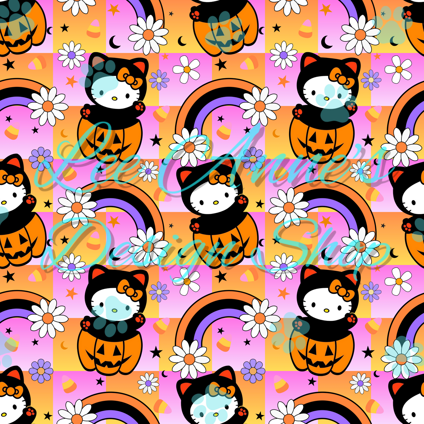Halloween Kitty Seamless
