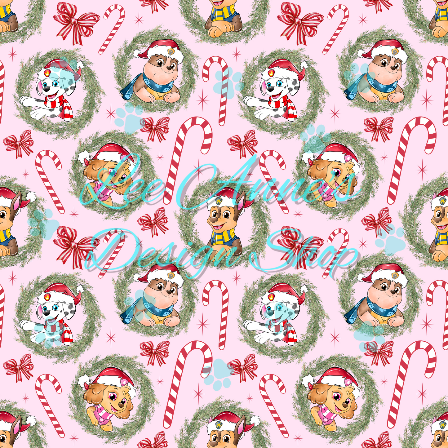 Patrol Pups Christmas Seamless