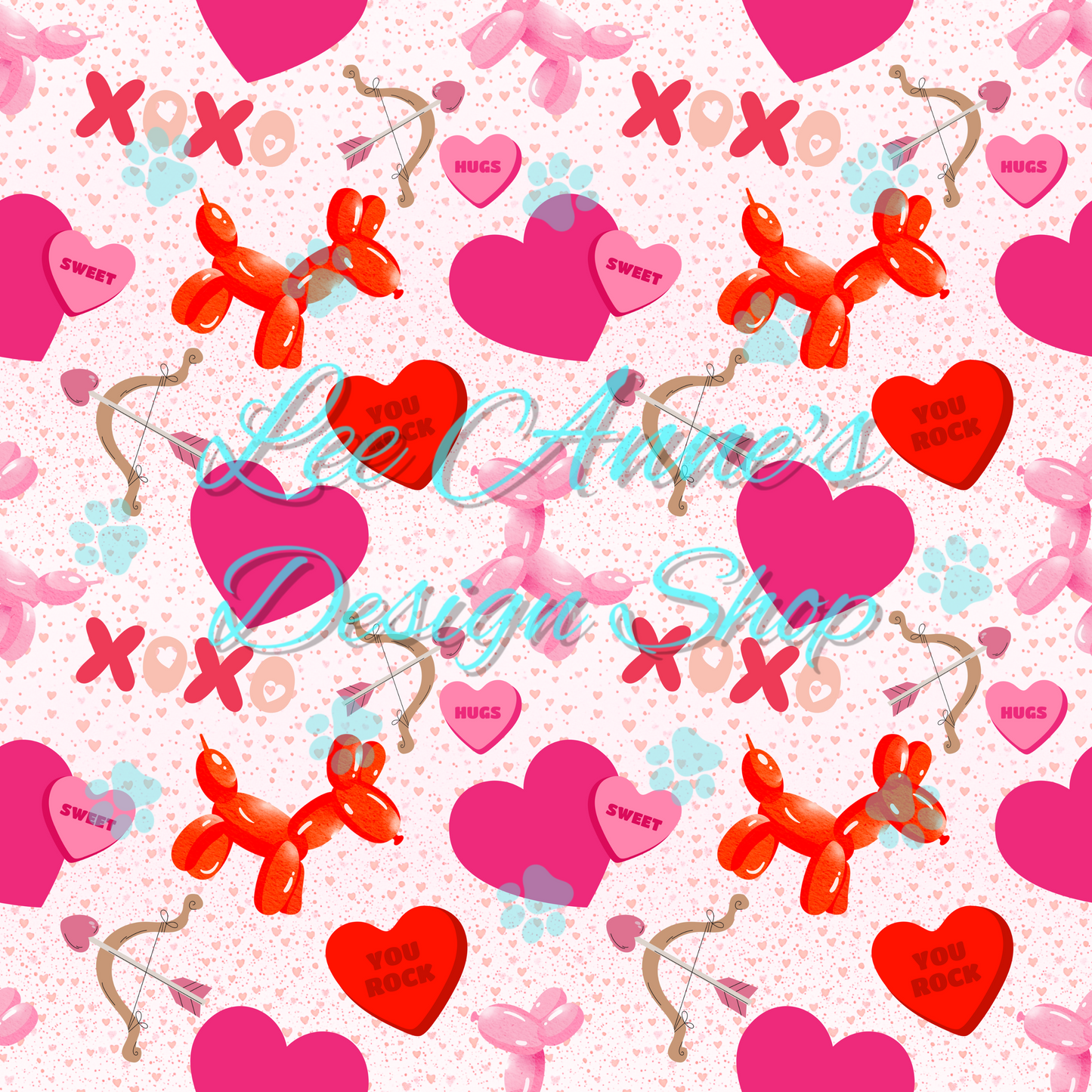 Valentine Balloon dog Seamless
