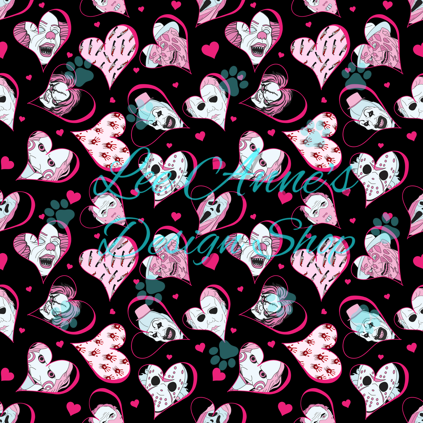 Horror Valentines Seamless
