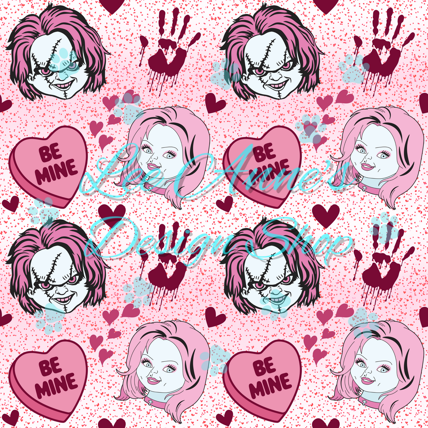 Horror Valentines Seamless