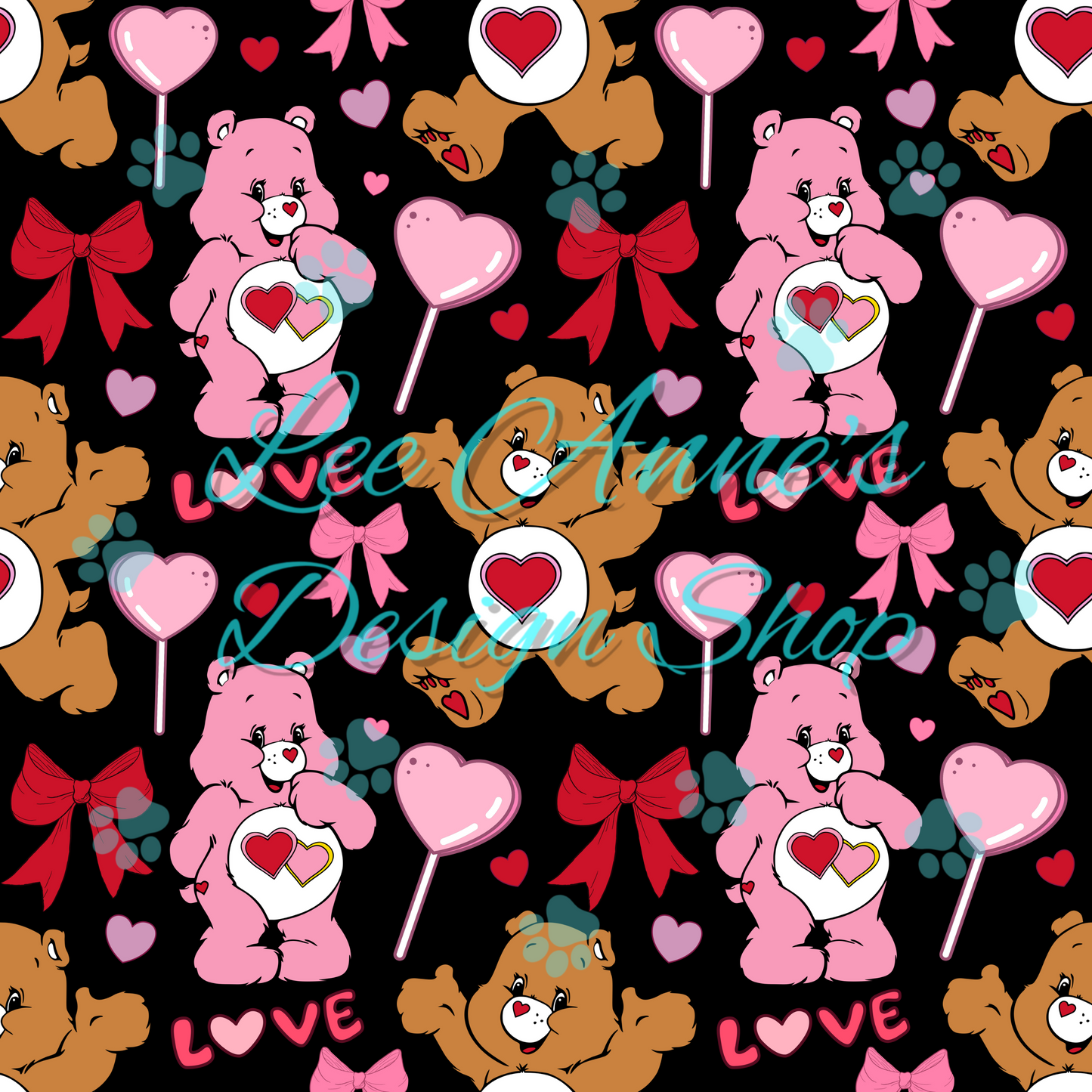 Valentines Bear Seamless