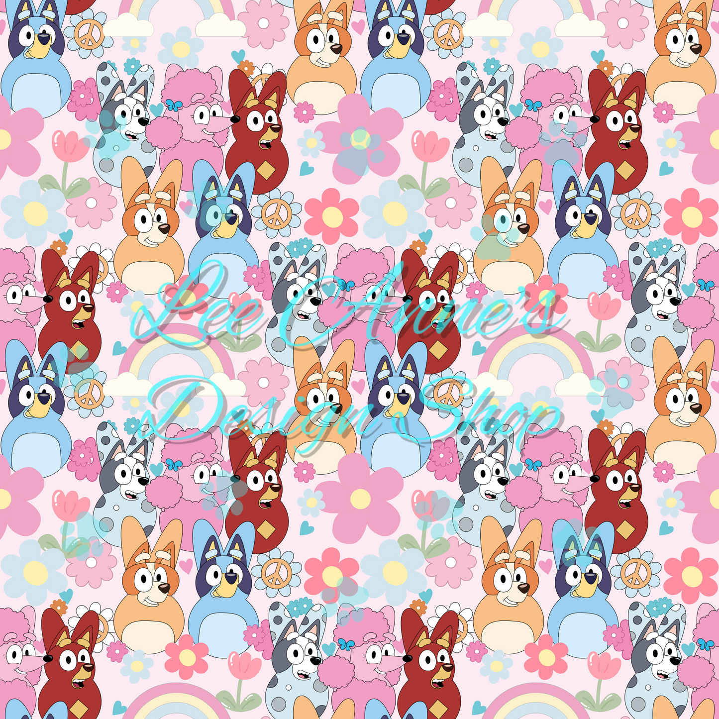 Blue Dog Easter Seamless