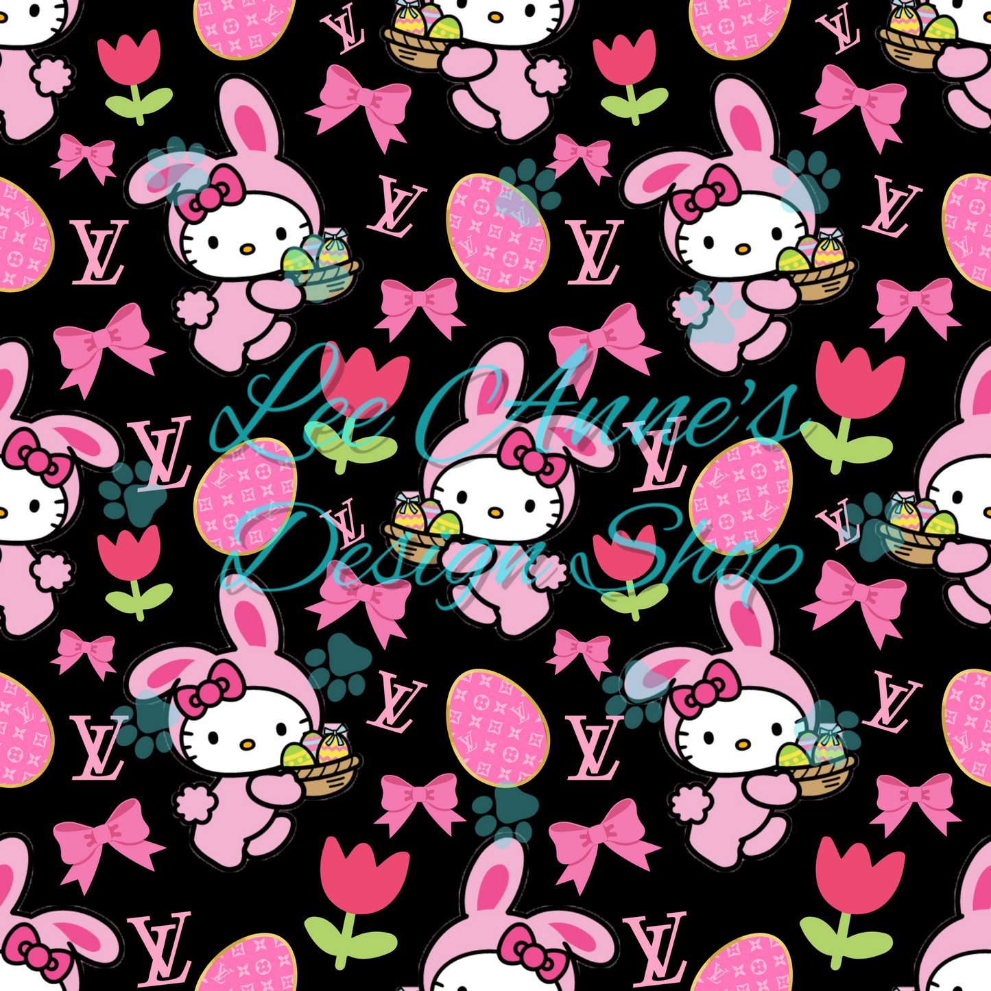 Easter Kitty Boujee Seamless