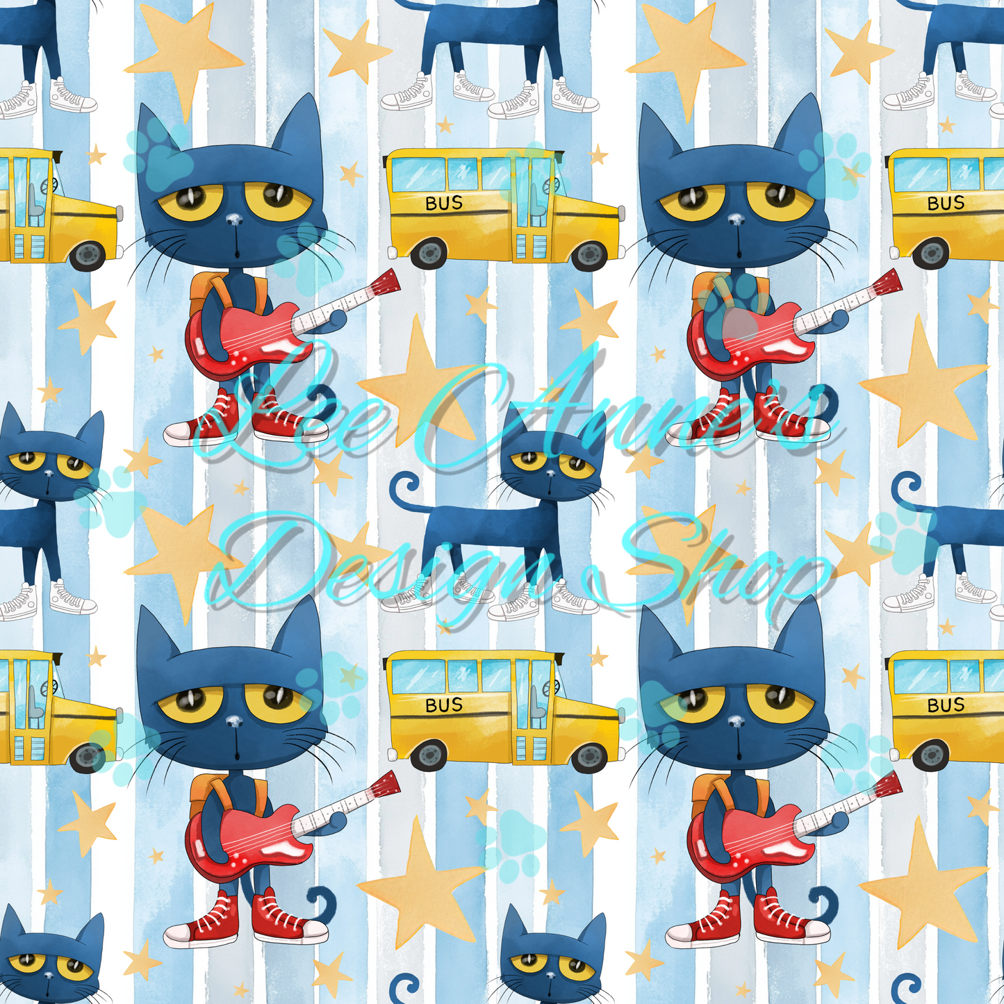 Blue Cat Seamless