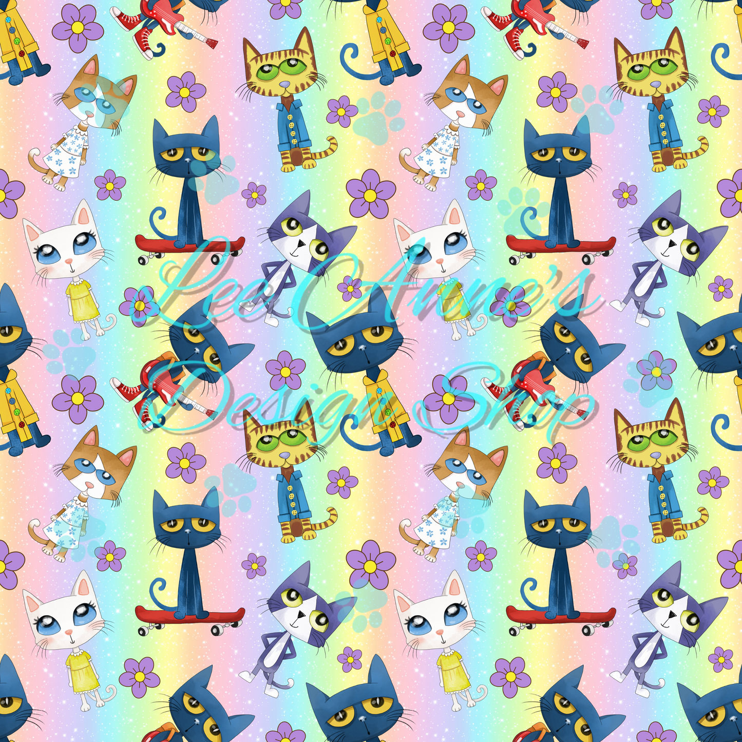 Blue Cat Seamless