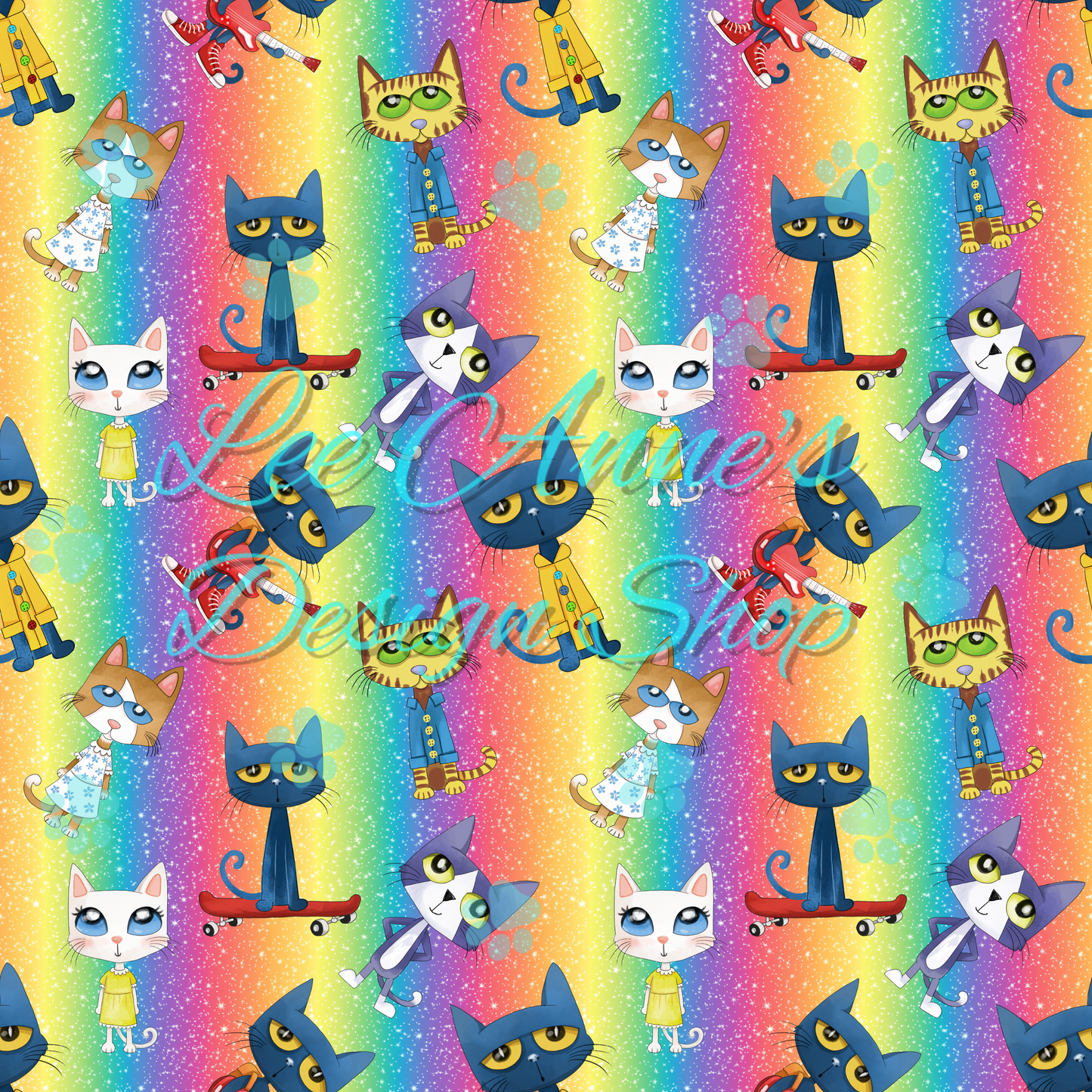 Blue Cat Seamless