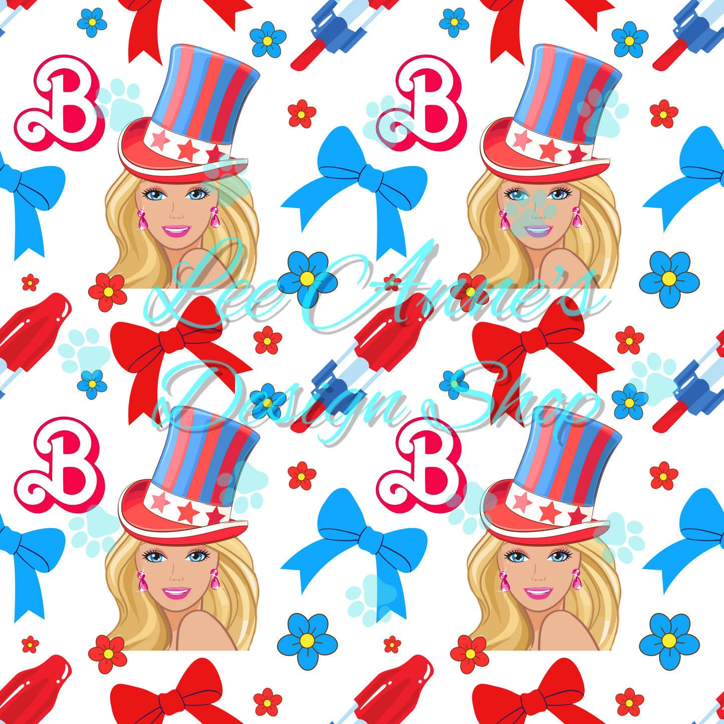 Doll Fourth of July Seamless