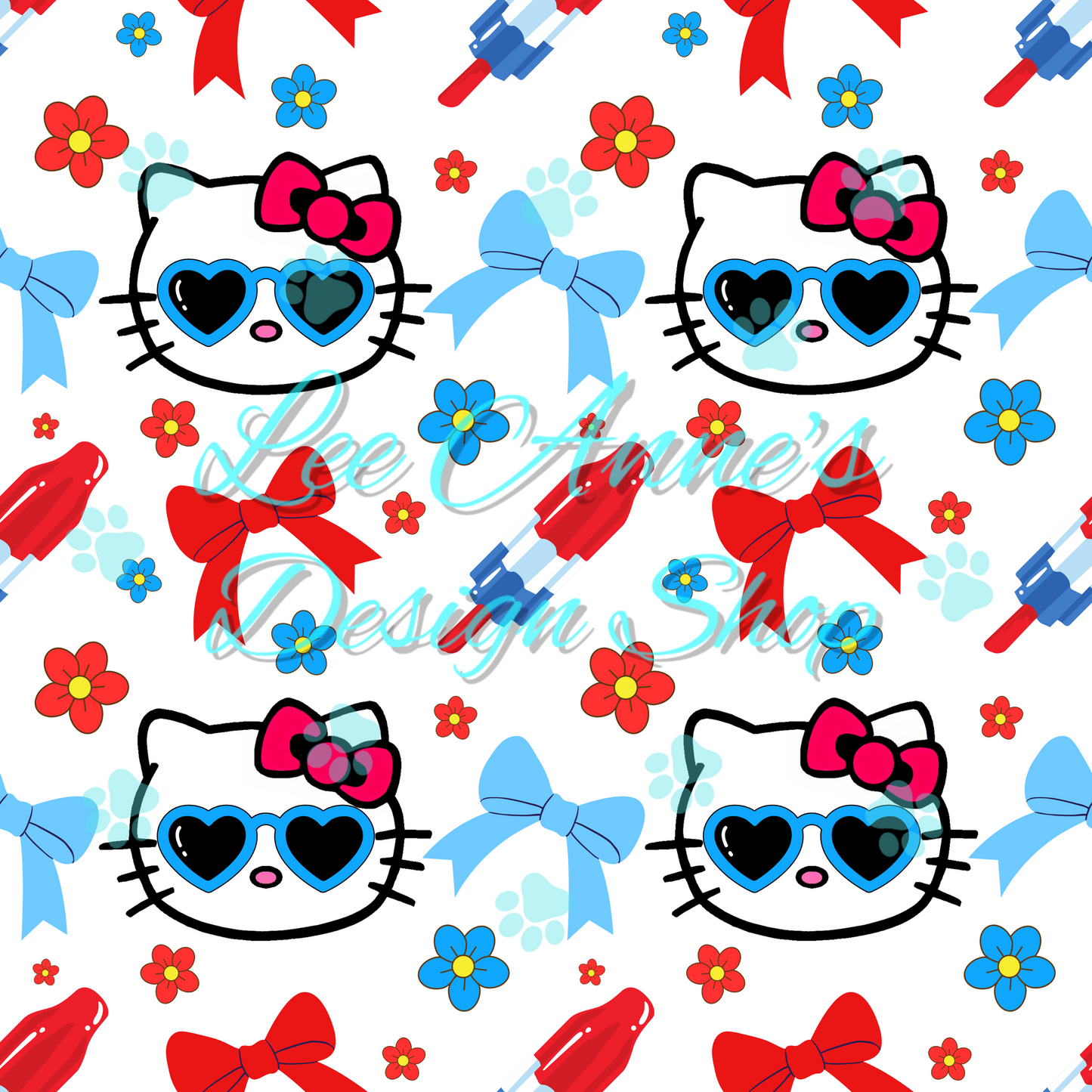 Fourth of July Kitty Seamless