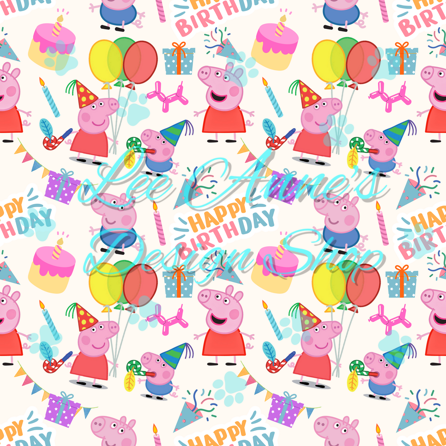 Pig Birthday Seamless