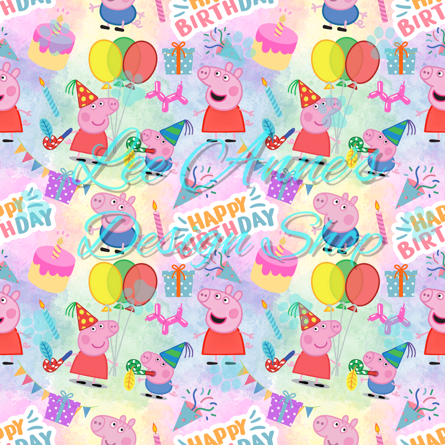 Pig Birthday Seamless