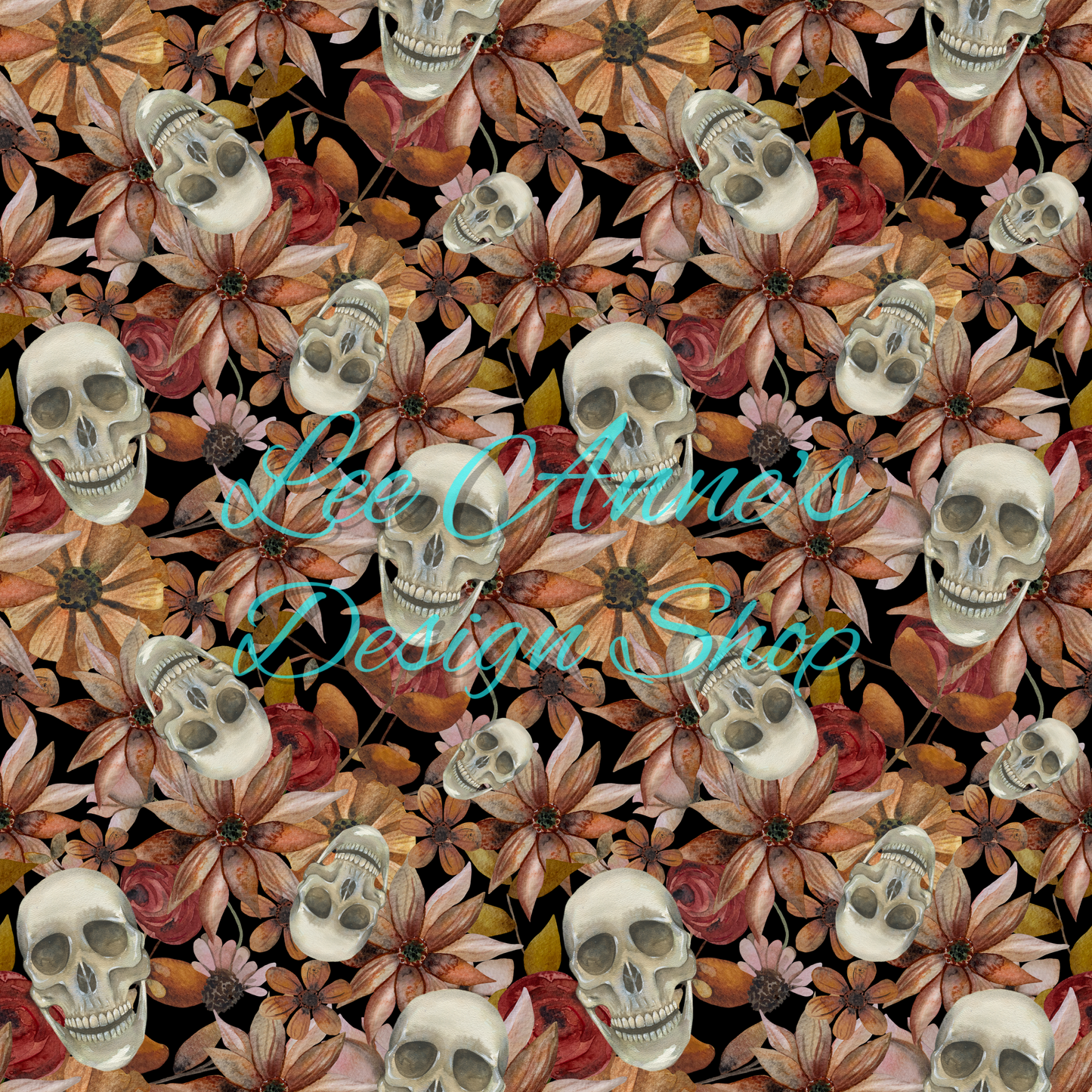 Skull Floral Seamless