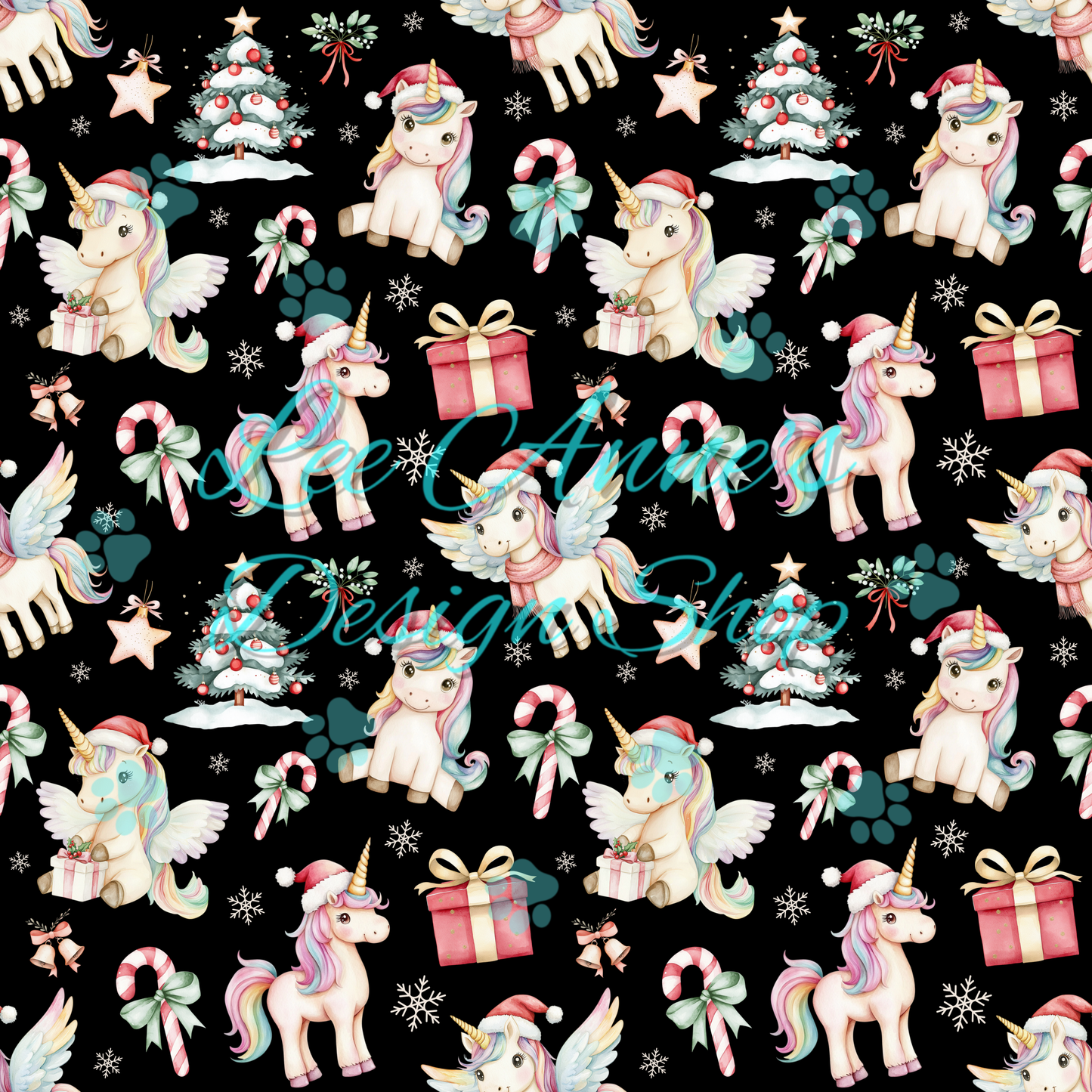 Christmas Unicorn Seamless