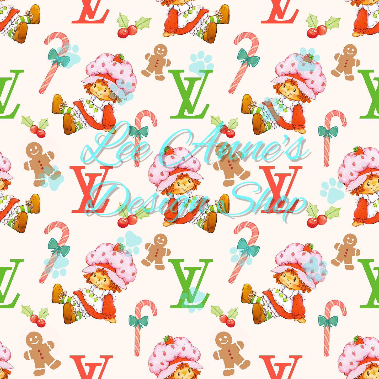 Boujee Christmas Strawberry Girl Seamless