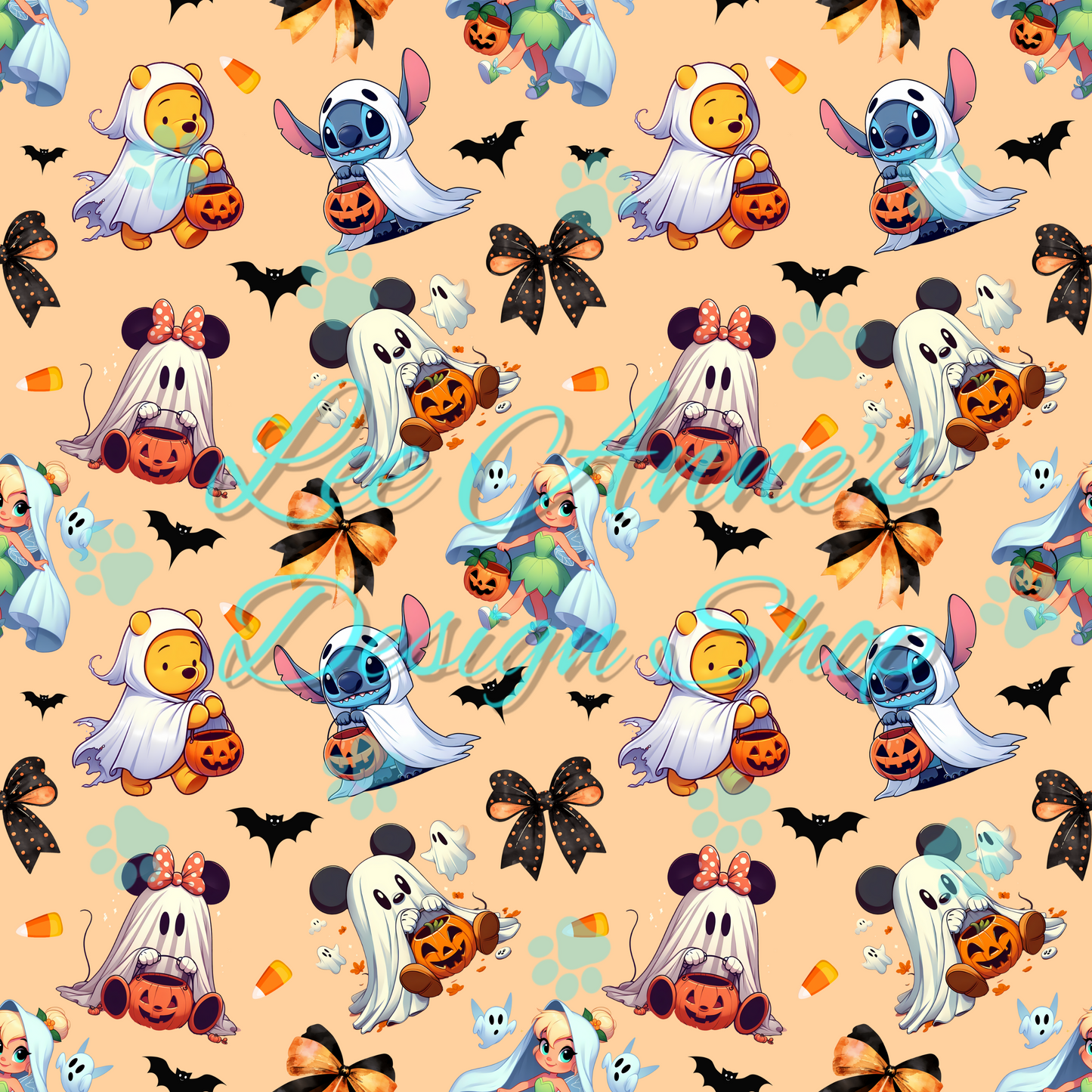 Character mashup Halloween Seamless