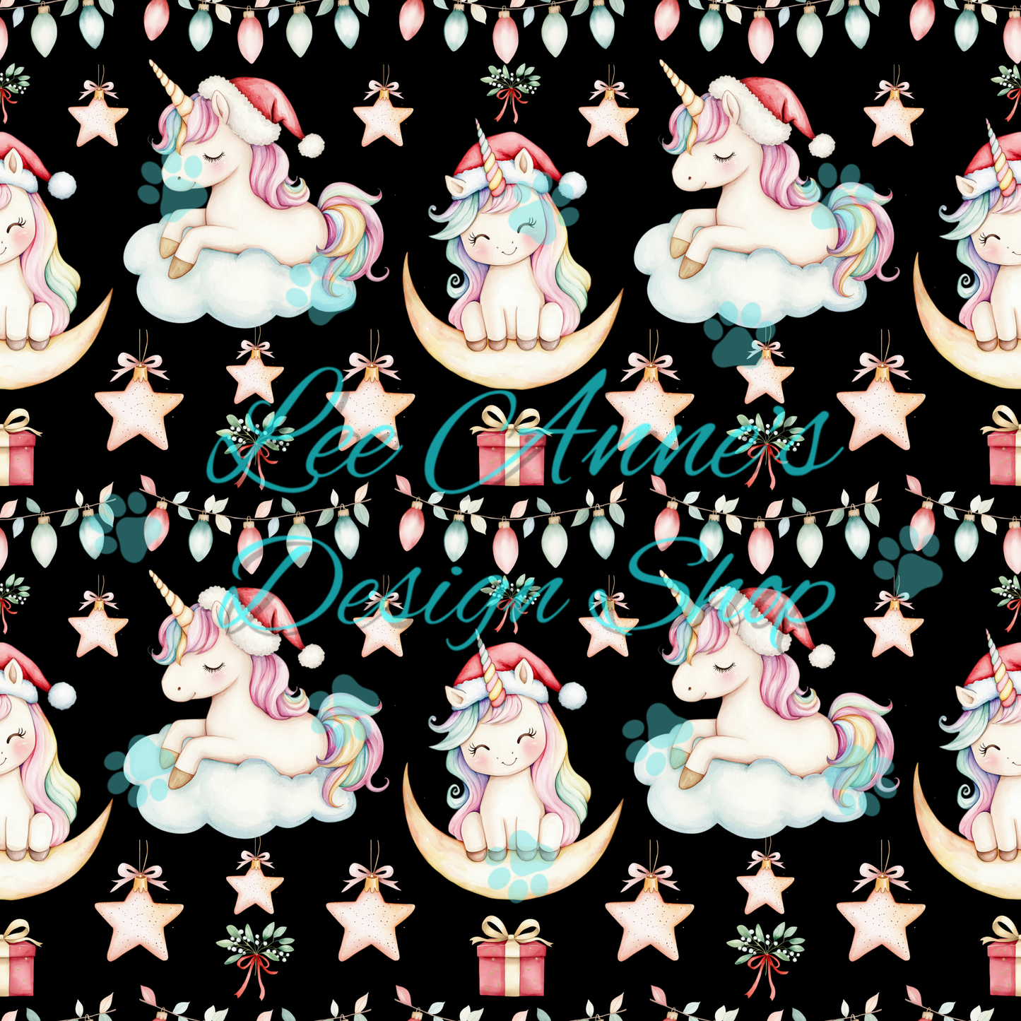 Christmas Unicorn Seamless