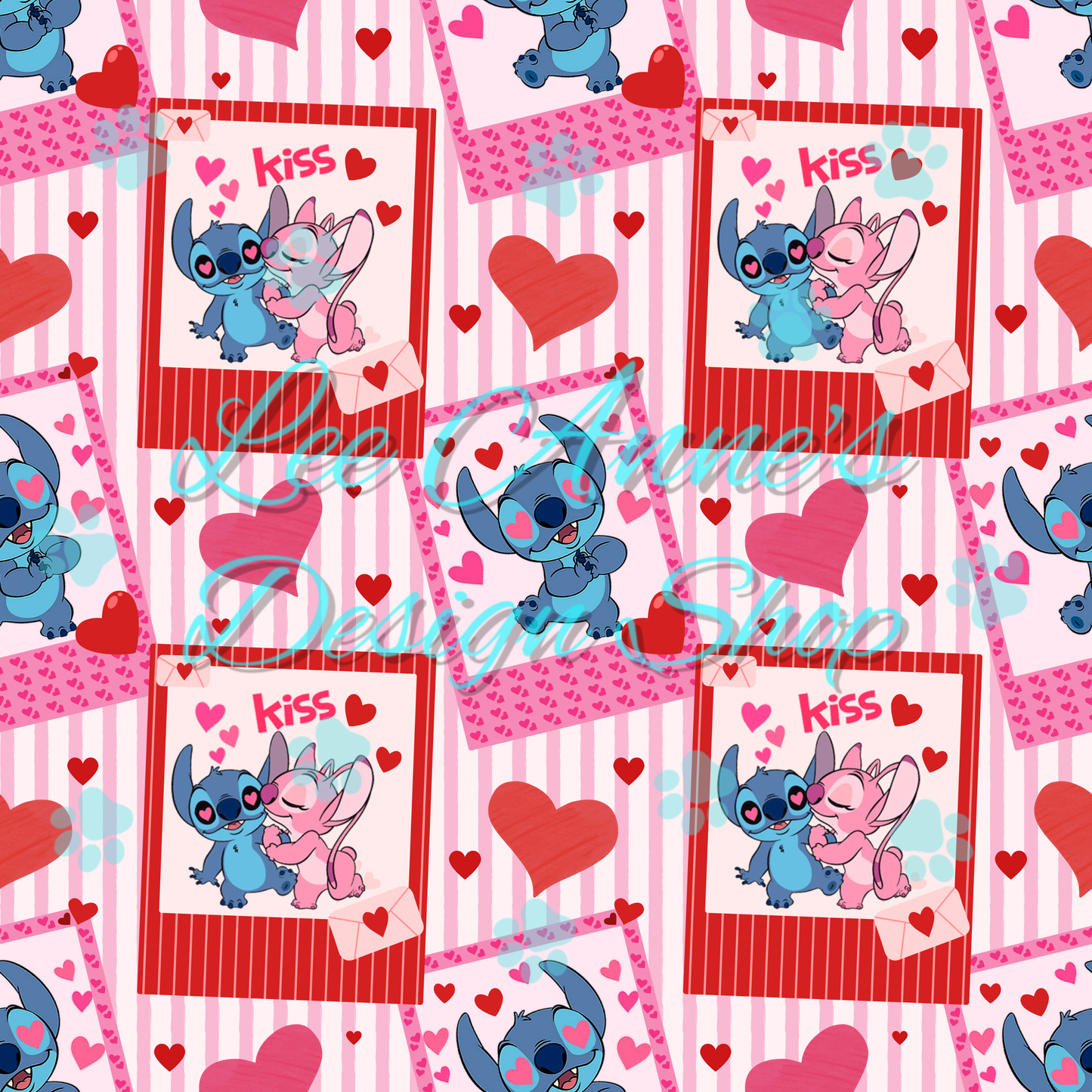 Valentine Blue Alien Seamless