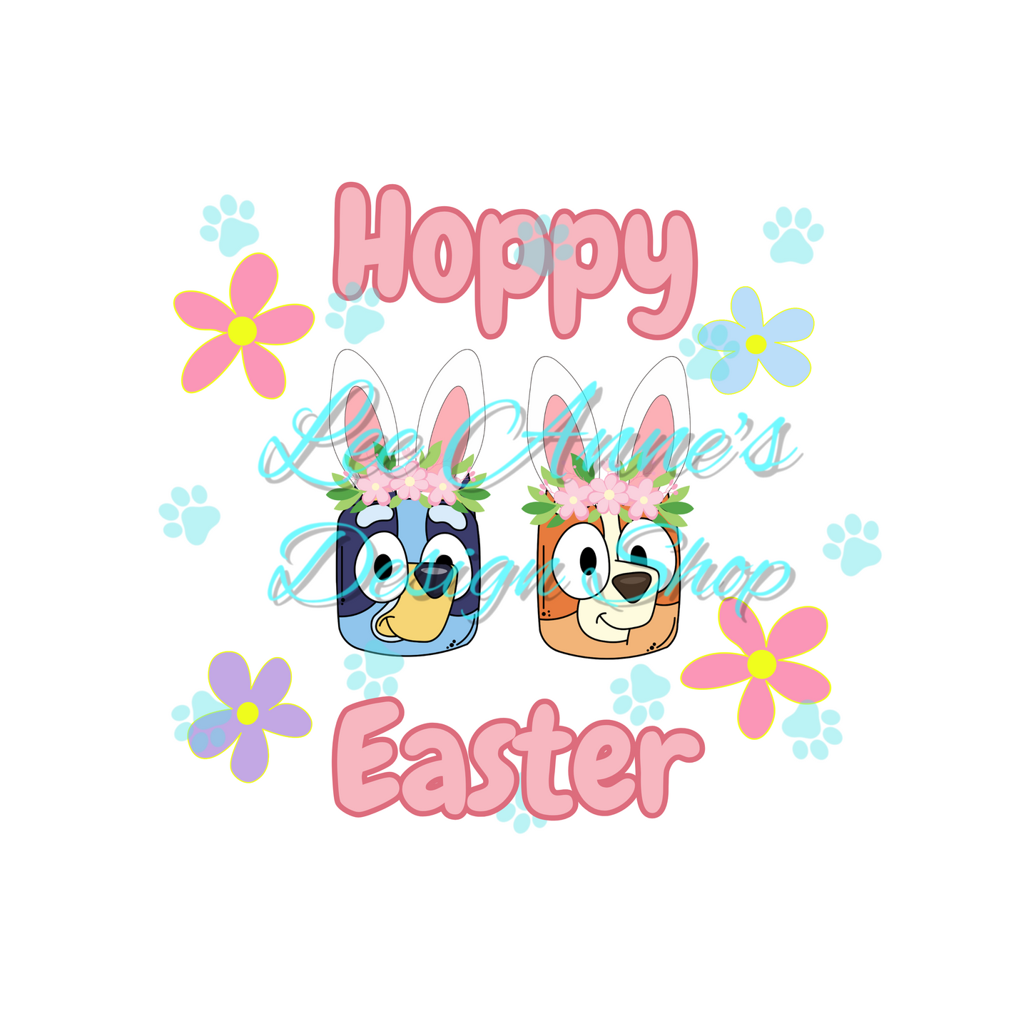 Blue Dog Easter Sublimation