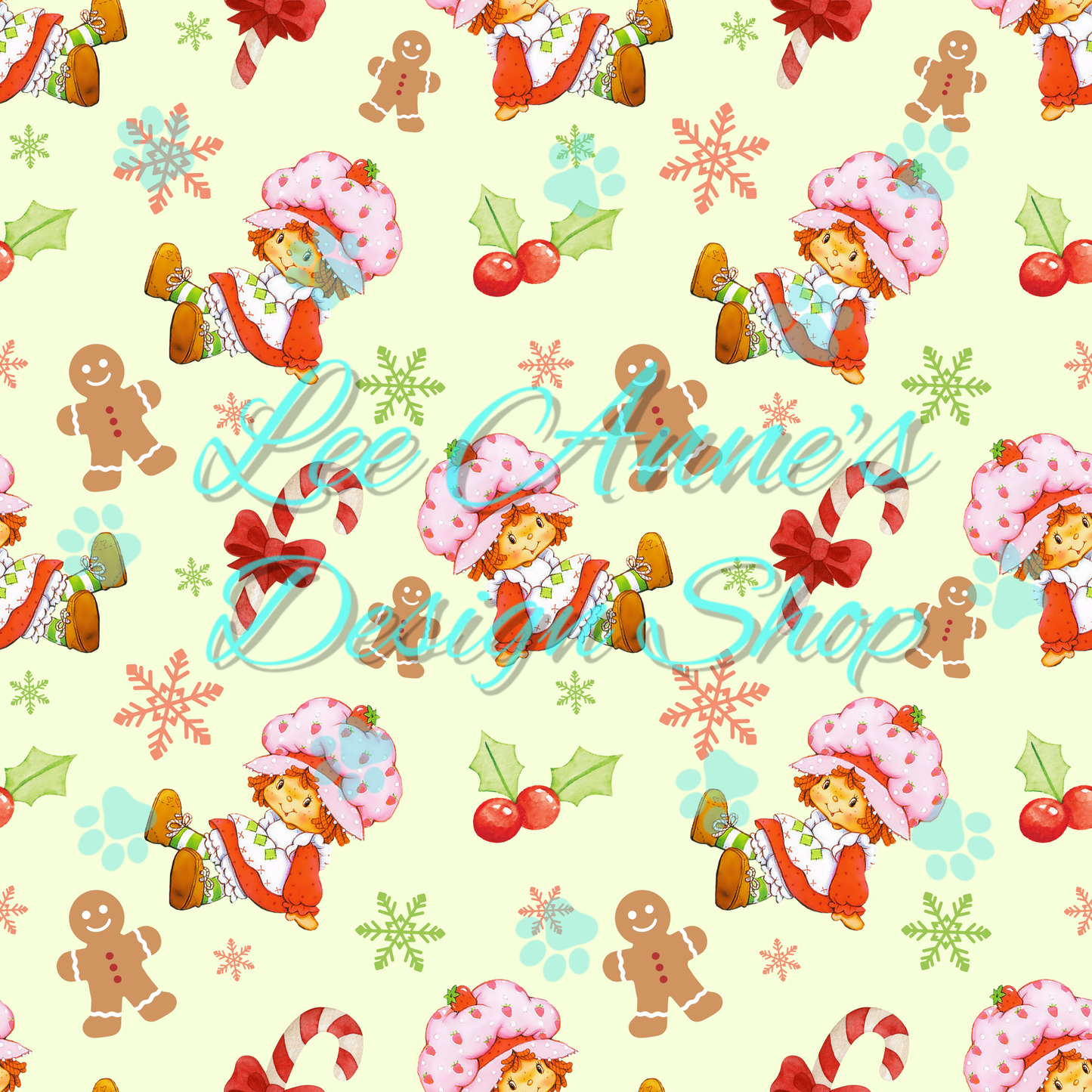 Christmas Strawberry Girl Seamless