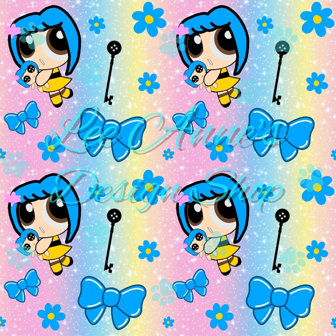 Button eye girl Seamless