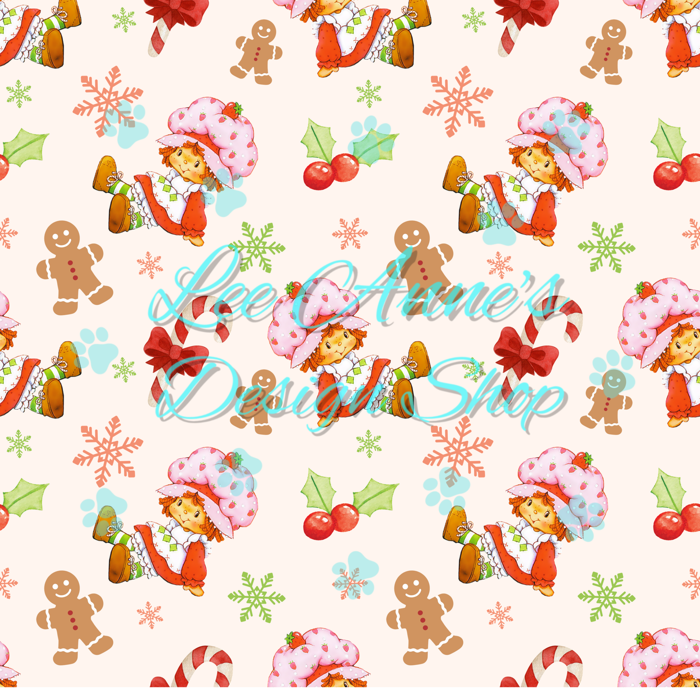 Christmas Strawberry Girl Seamless