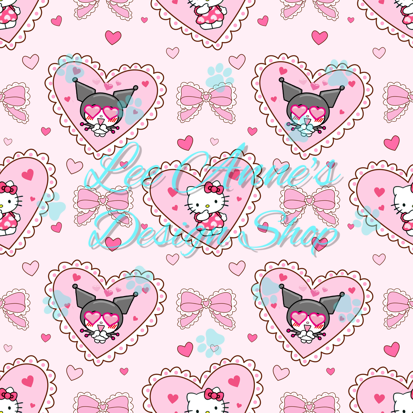 Kitty Friends Valentines Seamless