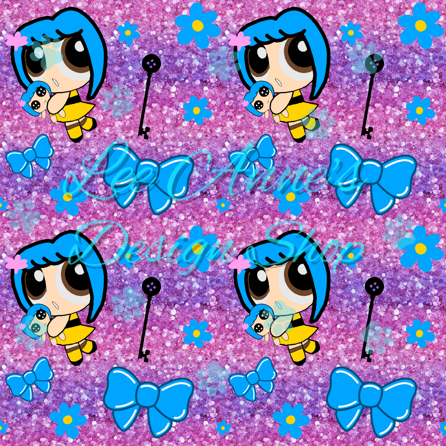Button eye girl Seamless