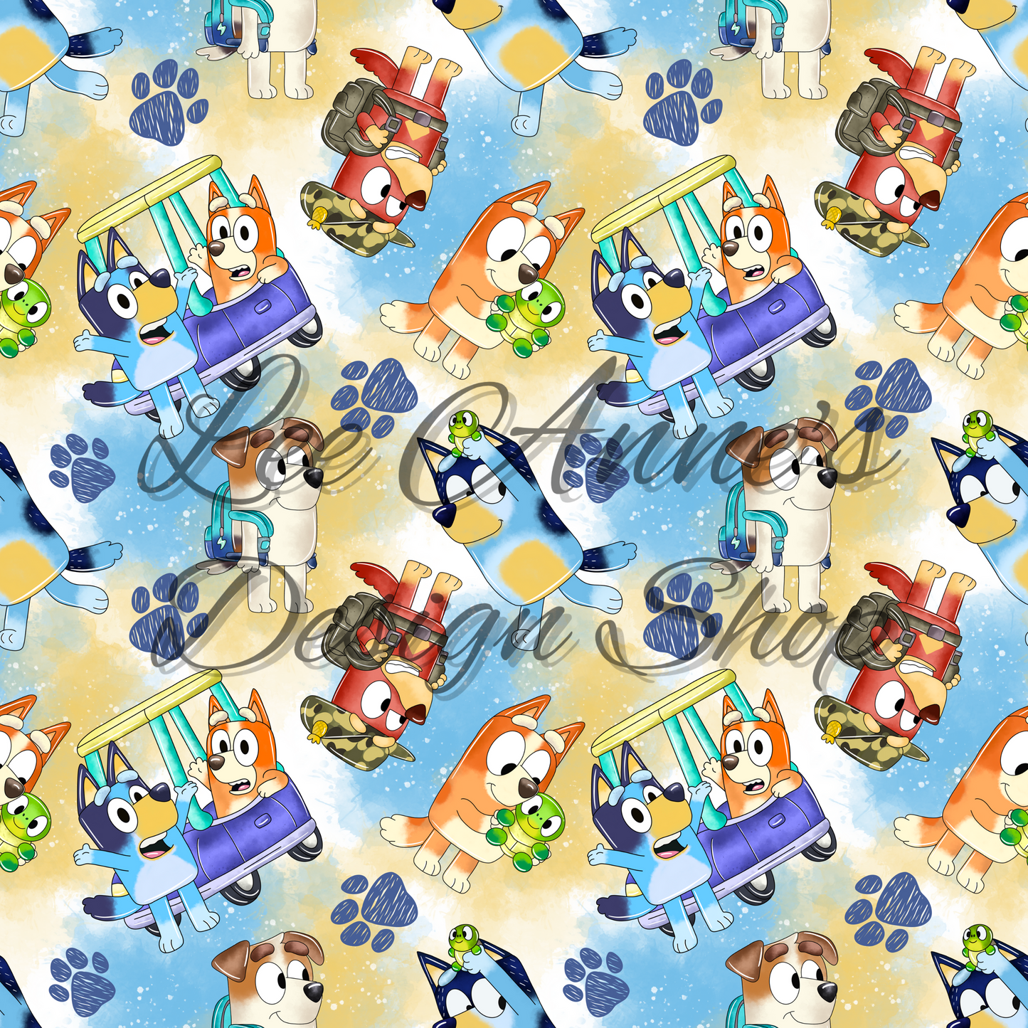 Blue Dog Seamless