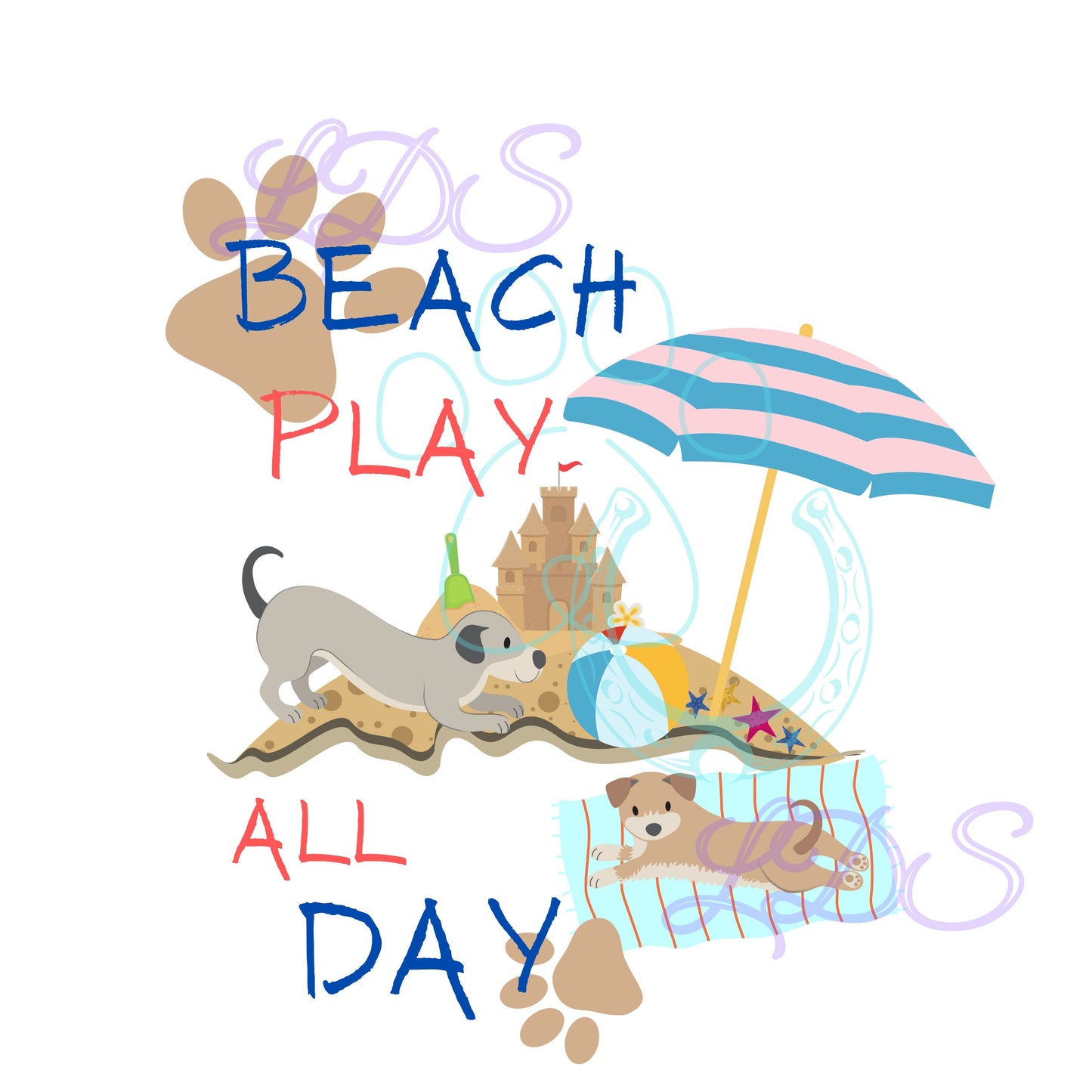 Beach Play all Day, Dog beach, Dog beach sublimation, dog png, summer dog